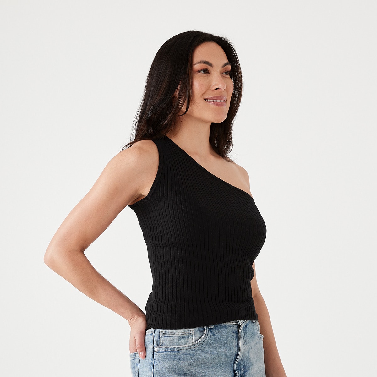 Sleeveless One Shoulder True Knit Top Kmart