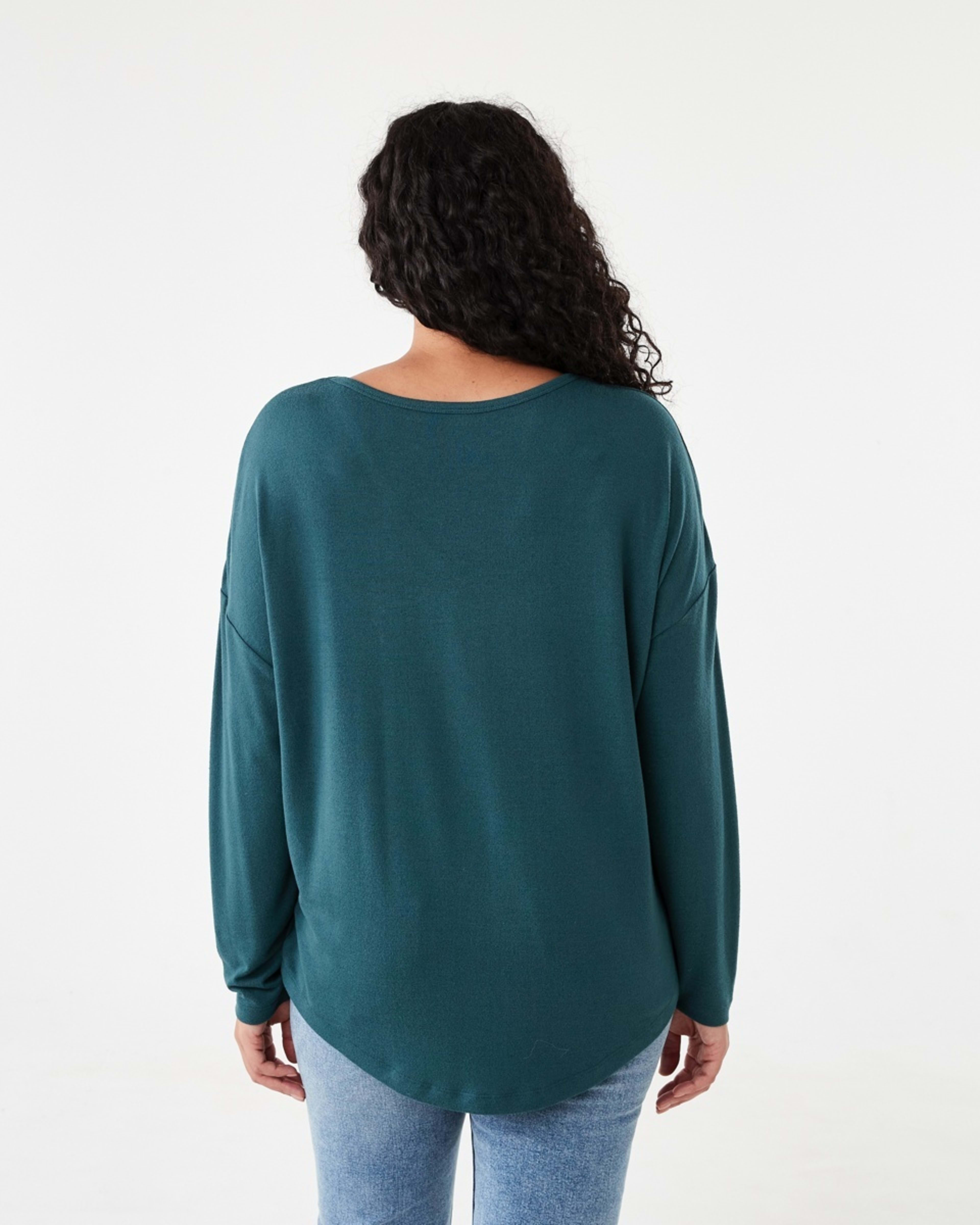 3 Long Sleeve Brushed V-Neck Top Kason Gren, 3 of 5