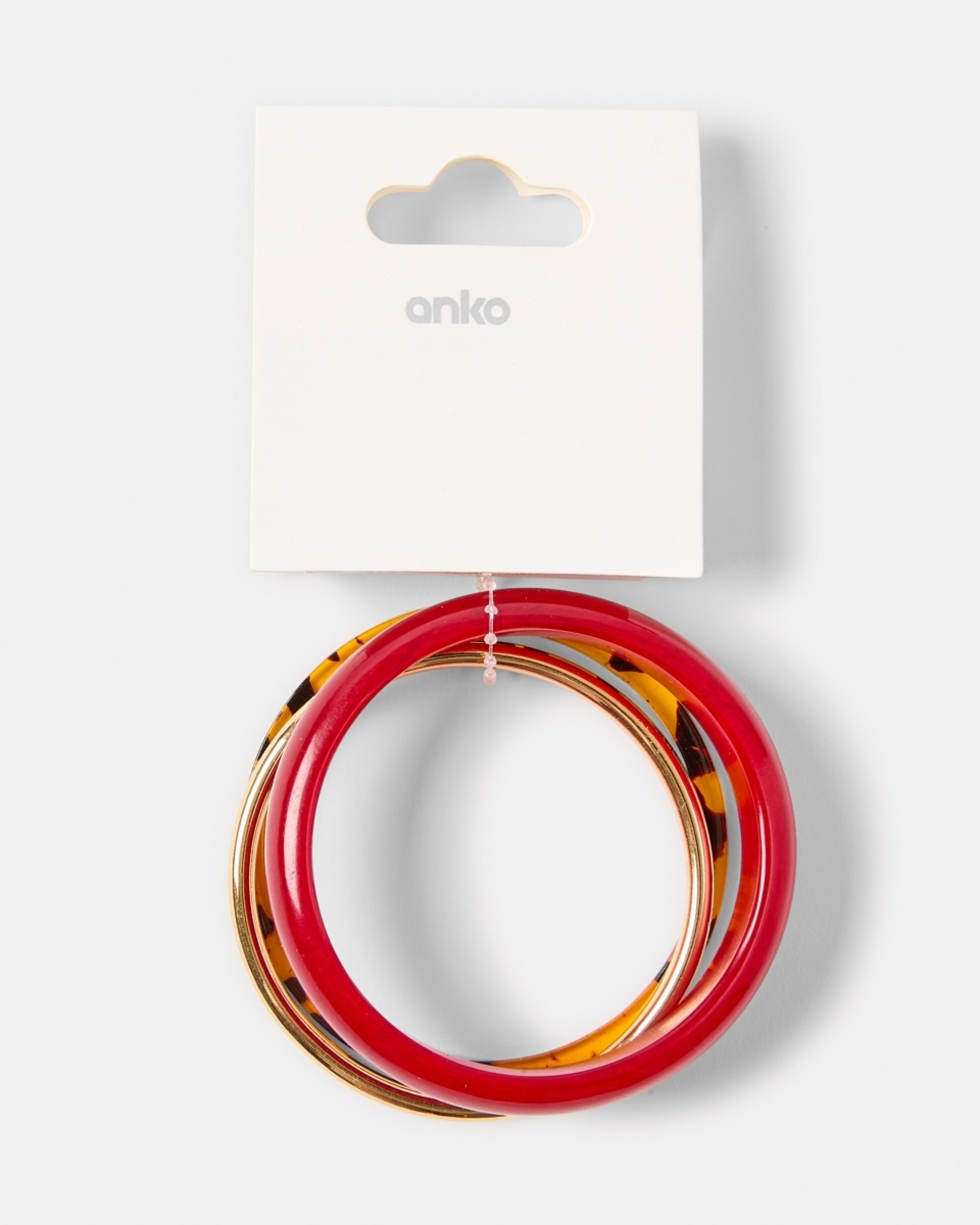 5 3 Pack Acrylic Bangles Red, 5 of 5