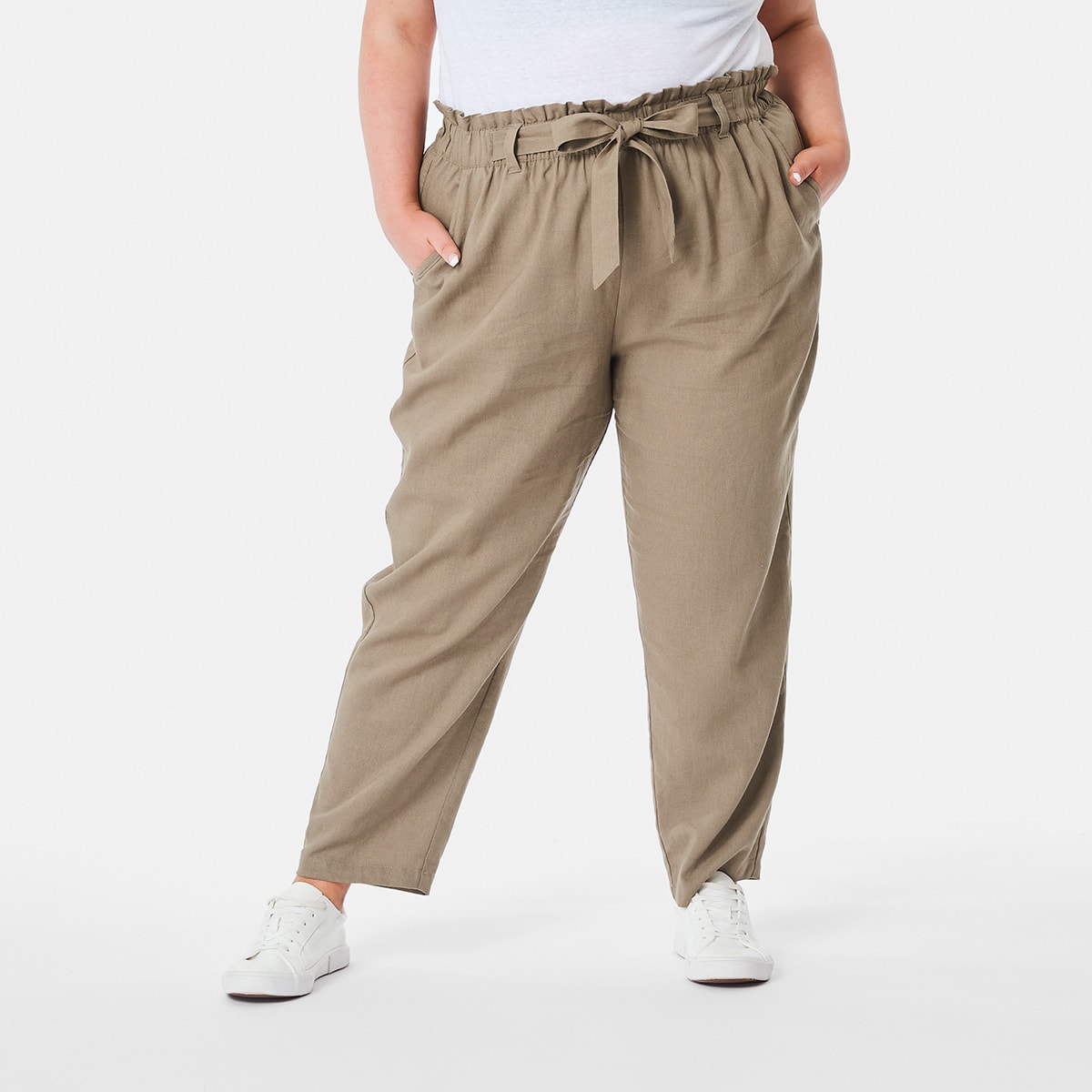 Curve Tie Waist Summer Pants - Kmart