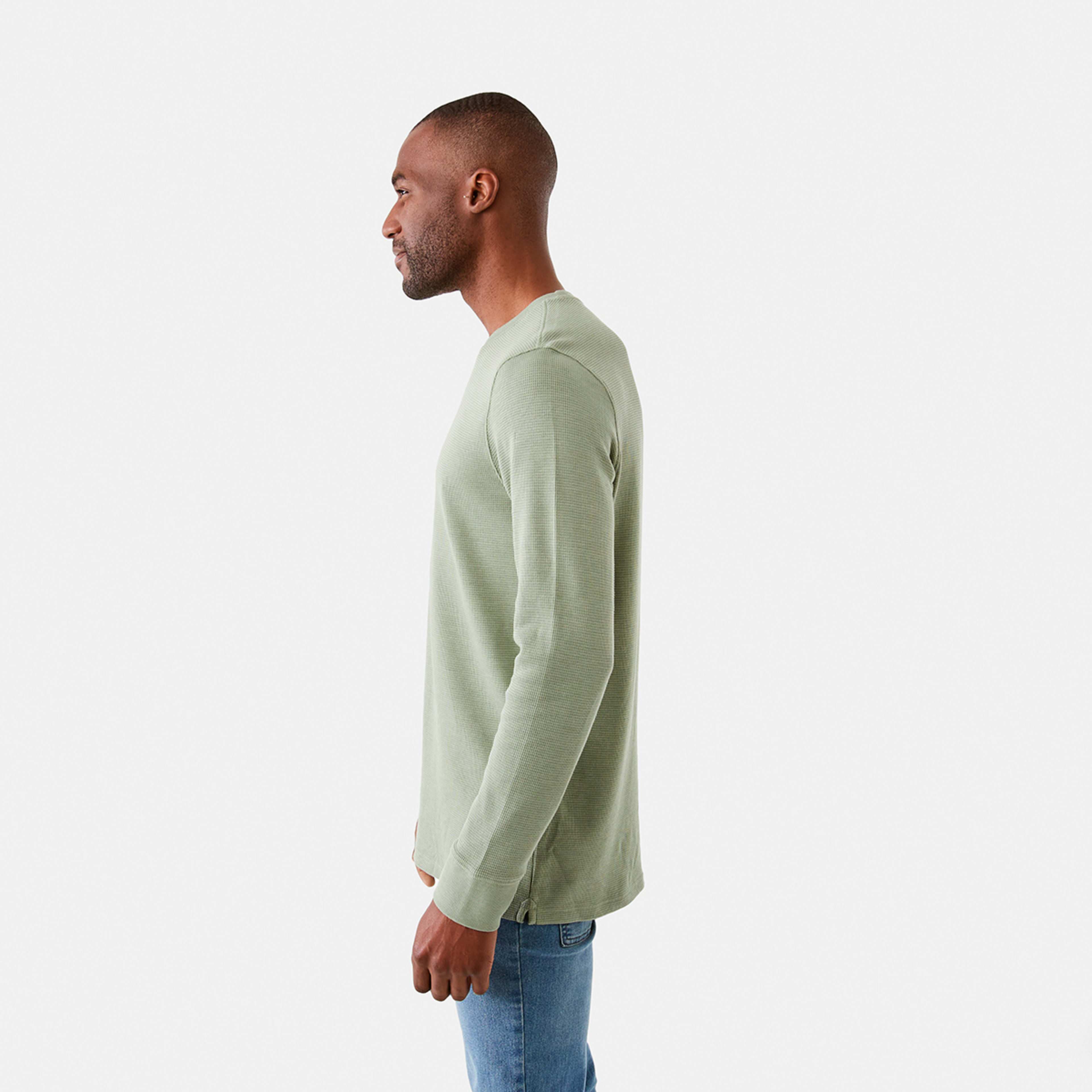 2 Long Sleeve Waffle T-shirt Sea Spray, 2 of 6