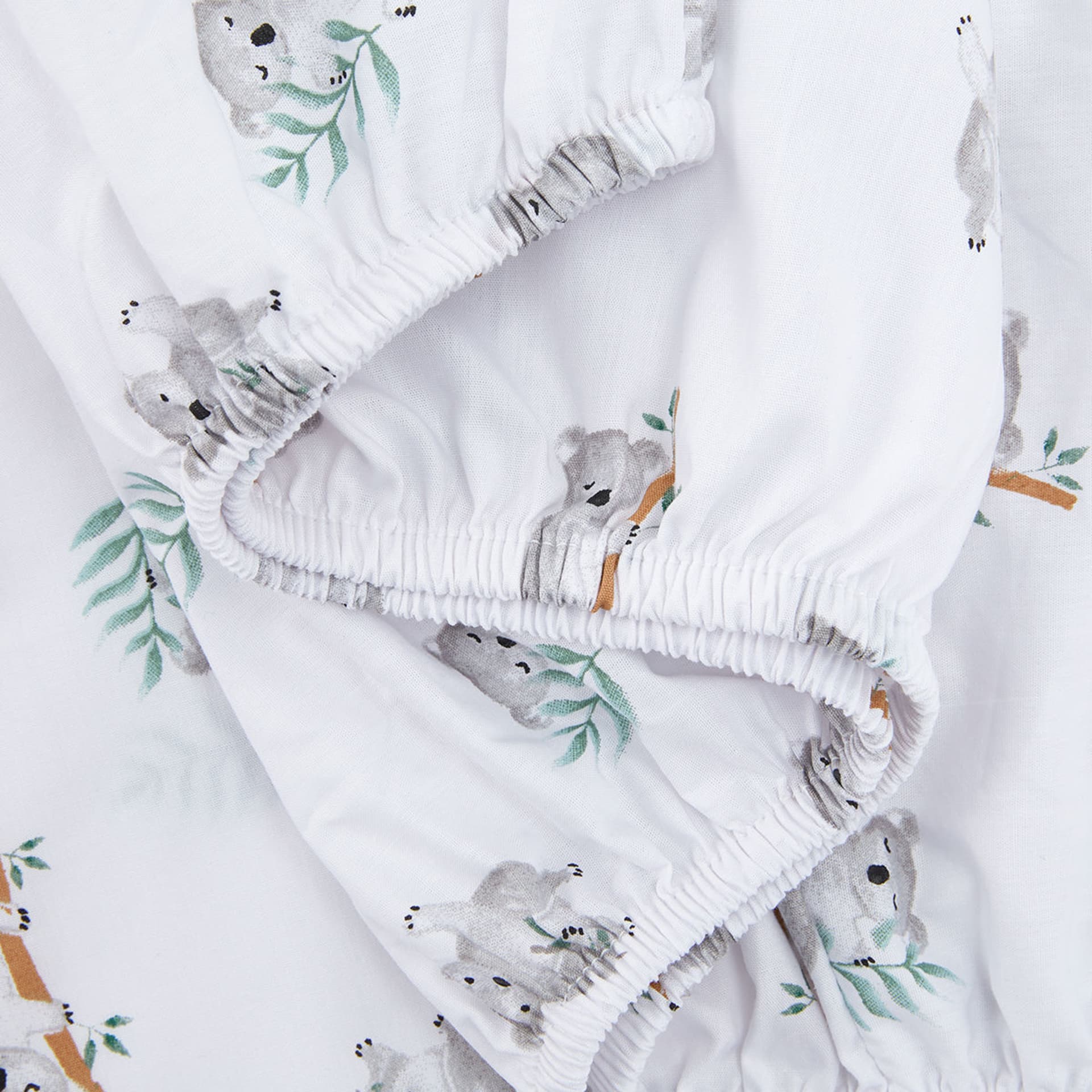 2 Organic Cotton Fitted Cot Sheets Koala Print Kmart