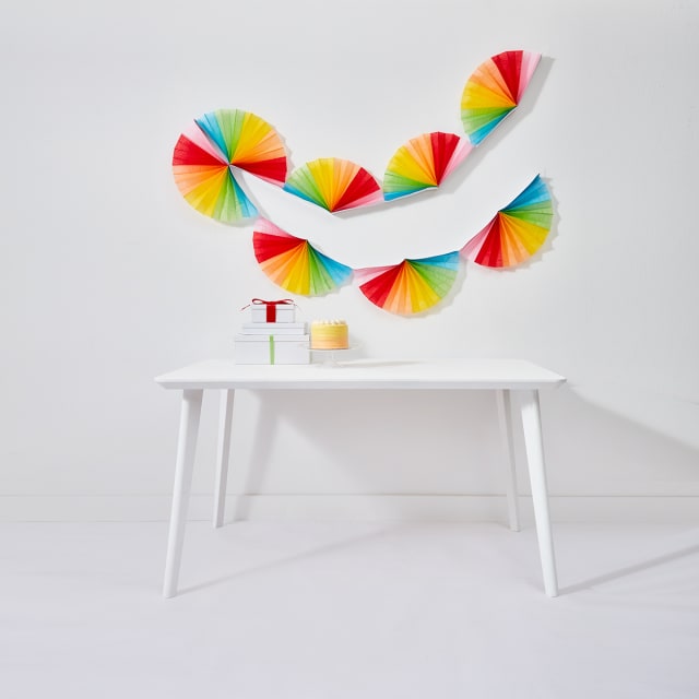 Rainbow Tissue Paper Fan Garland Kmart