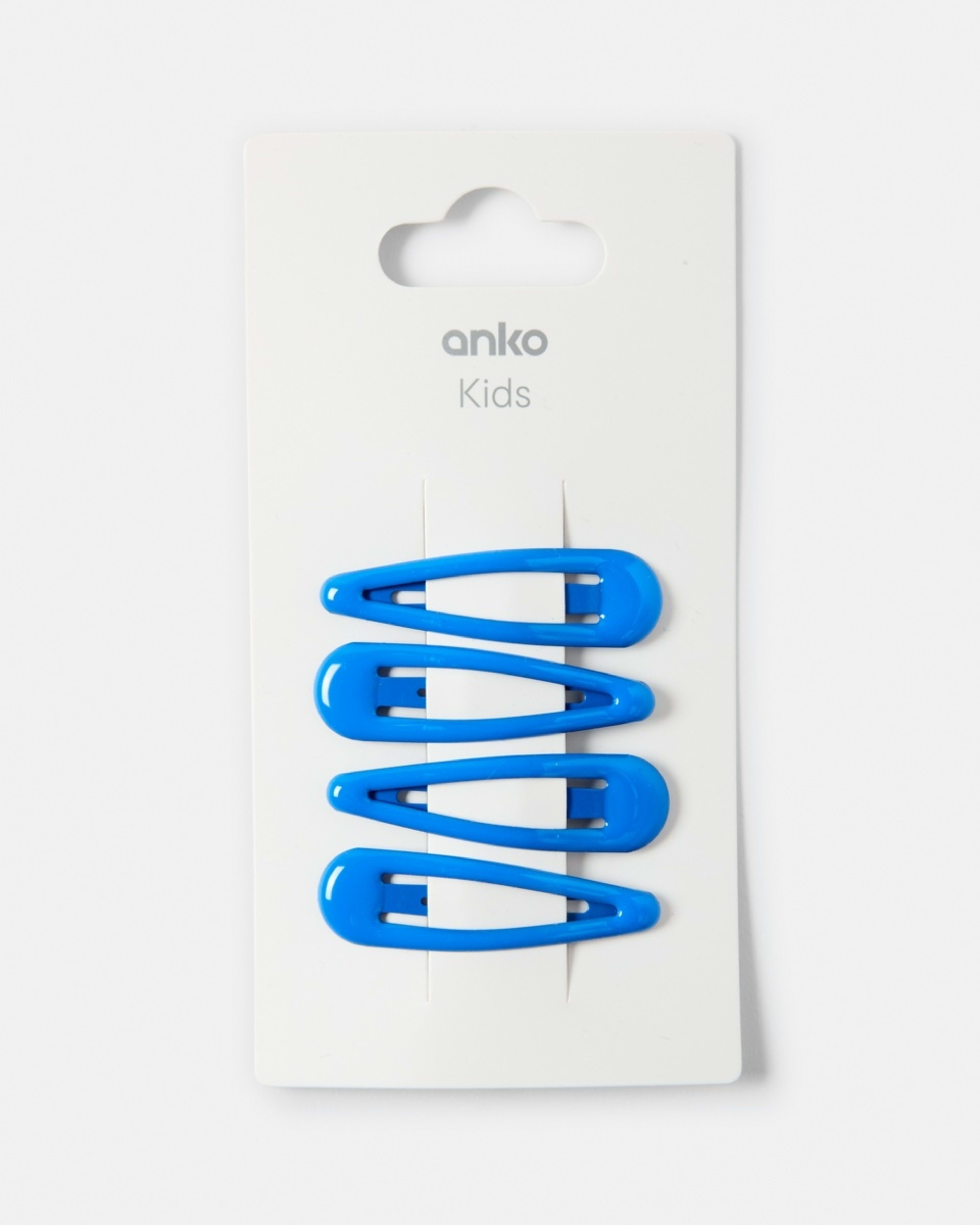 3 4 Pack School Basic Snap Hair Clips Royal Blue, 3 of 3