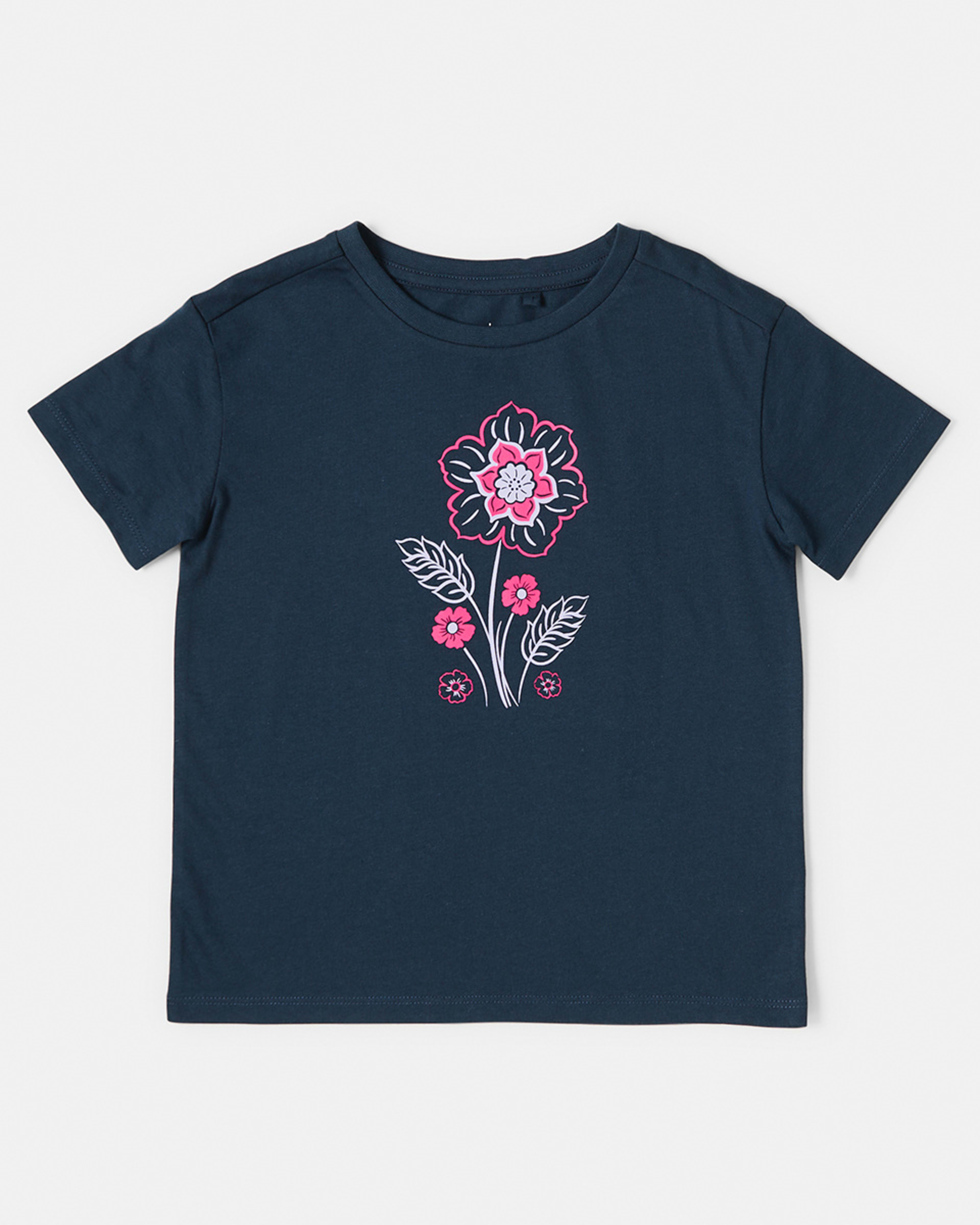 7 Short Sleeve Chest Print T-shirt Flower, 7 of 8
