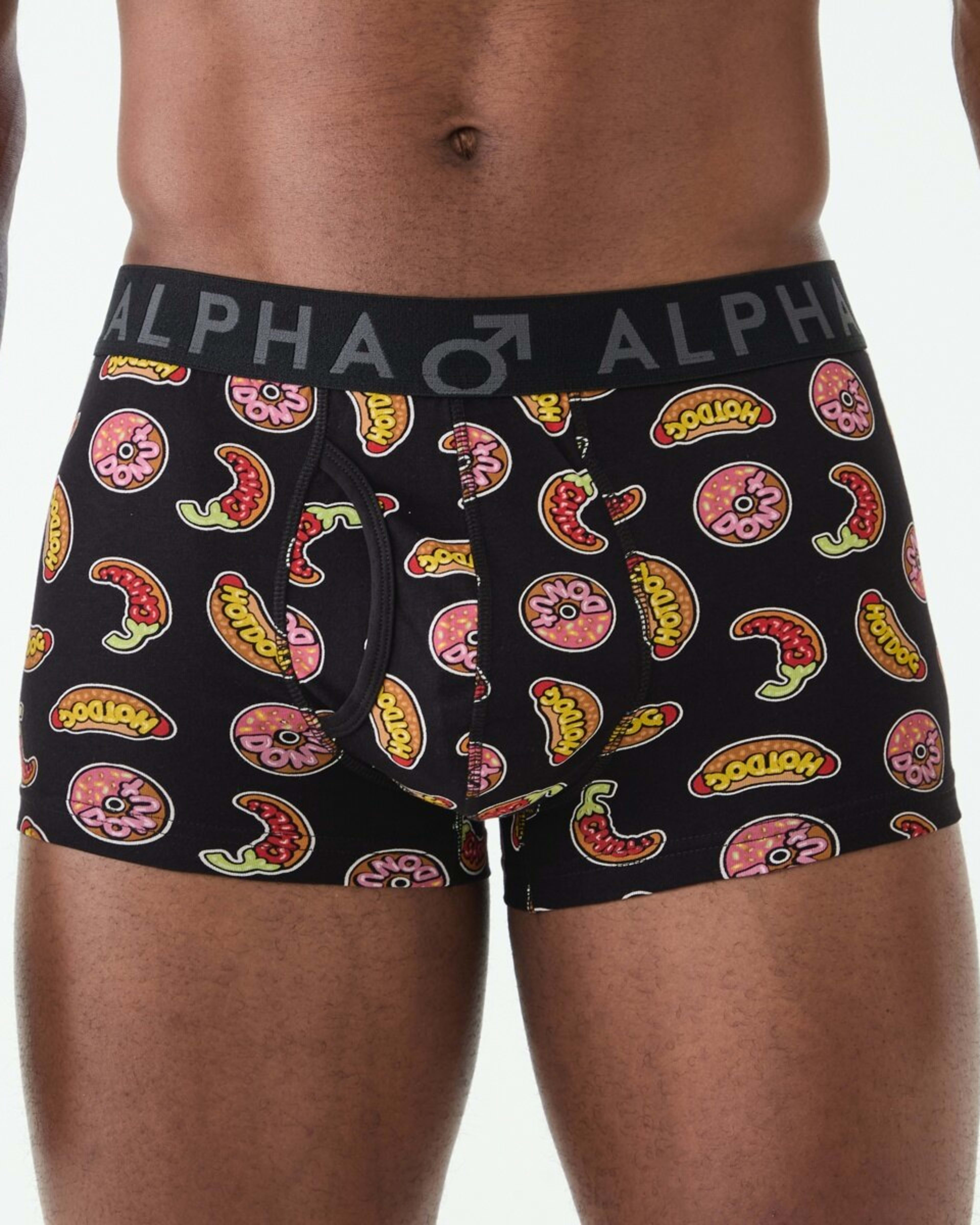 4 3 Pack Fly Front Print Trunks Wordy Food, 4 of 8