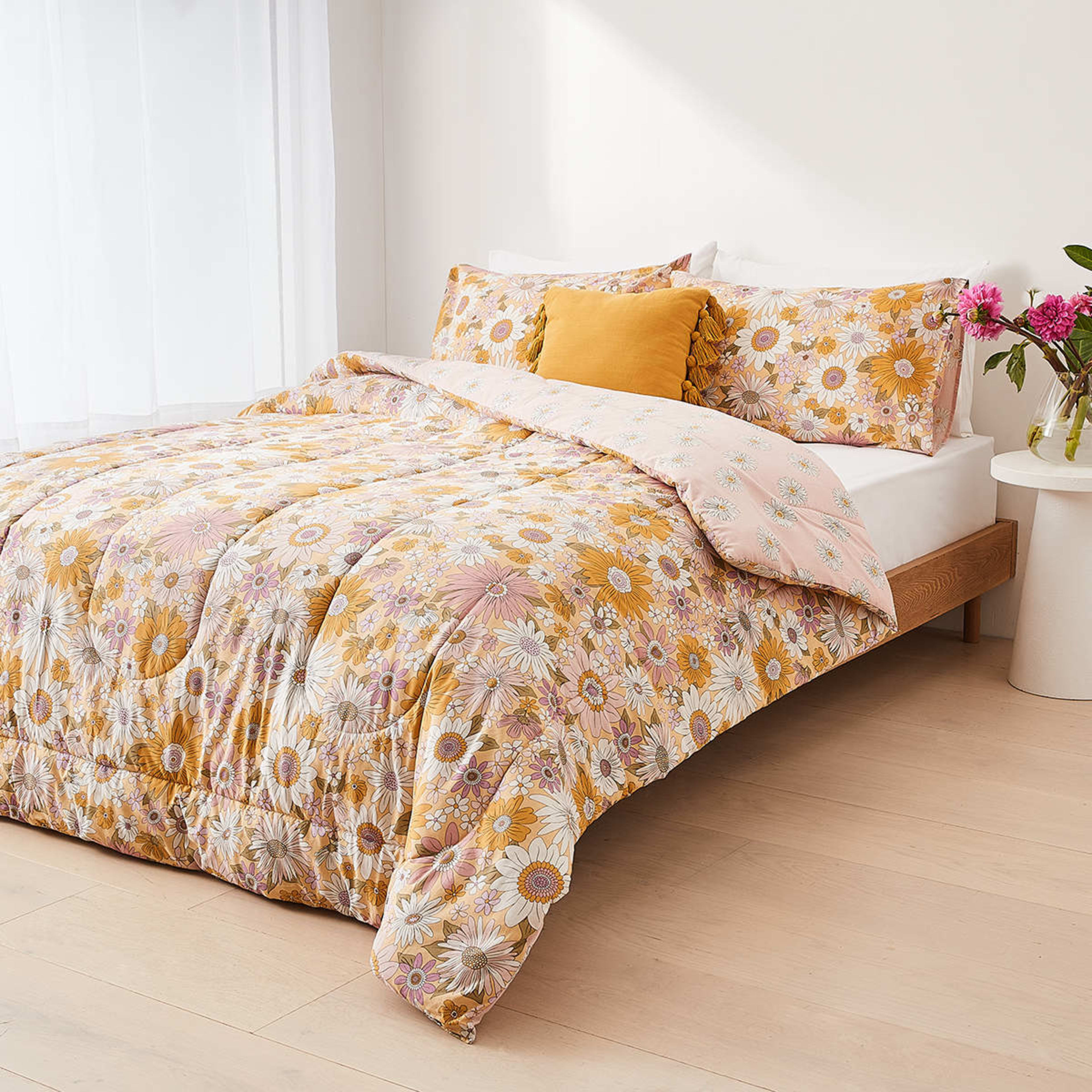 Clementina Cotton Rich Reversible Comforter Set Double Bed Kmart NZ