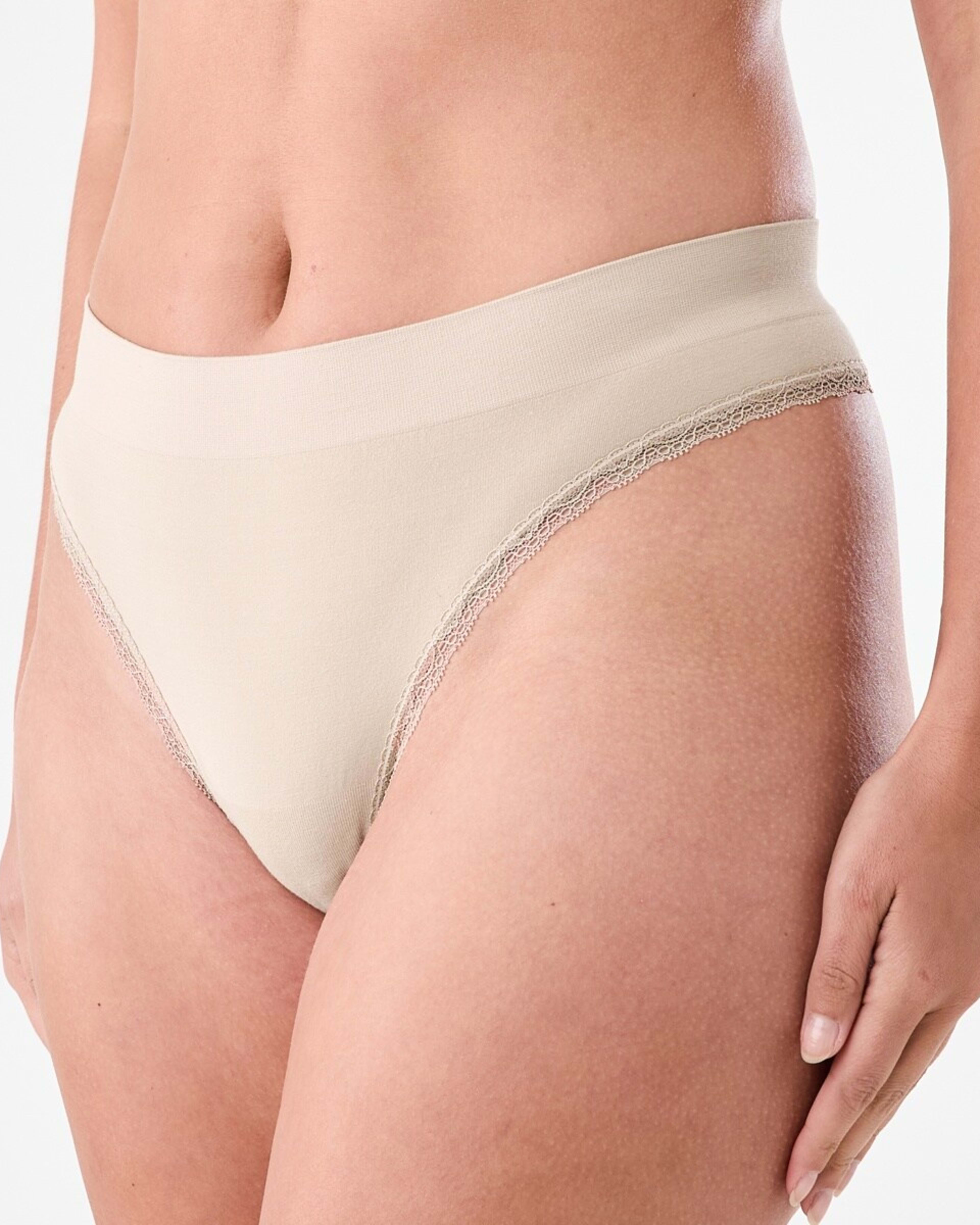 7 3 Pack Seamfree Bamboo Lace G-string Briefs PINK CHALK, WHISPER WHITE, LIGHT FAWN, 7 of 8
