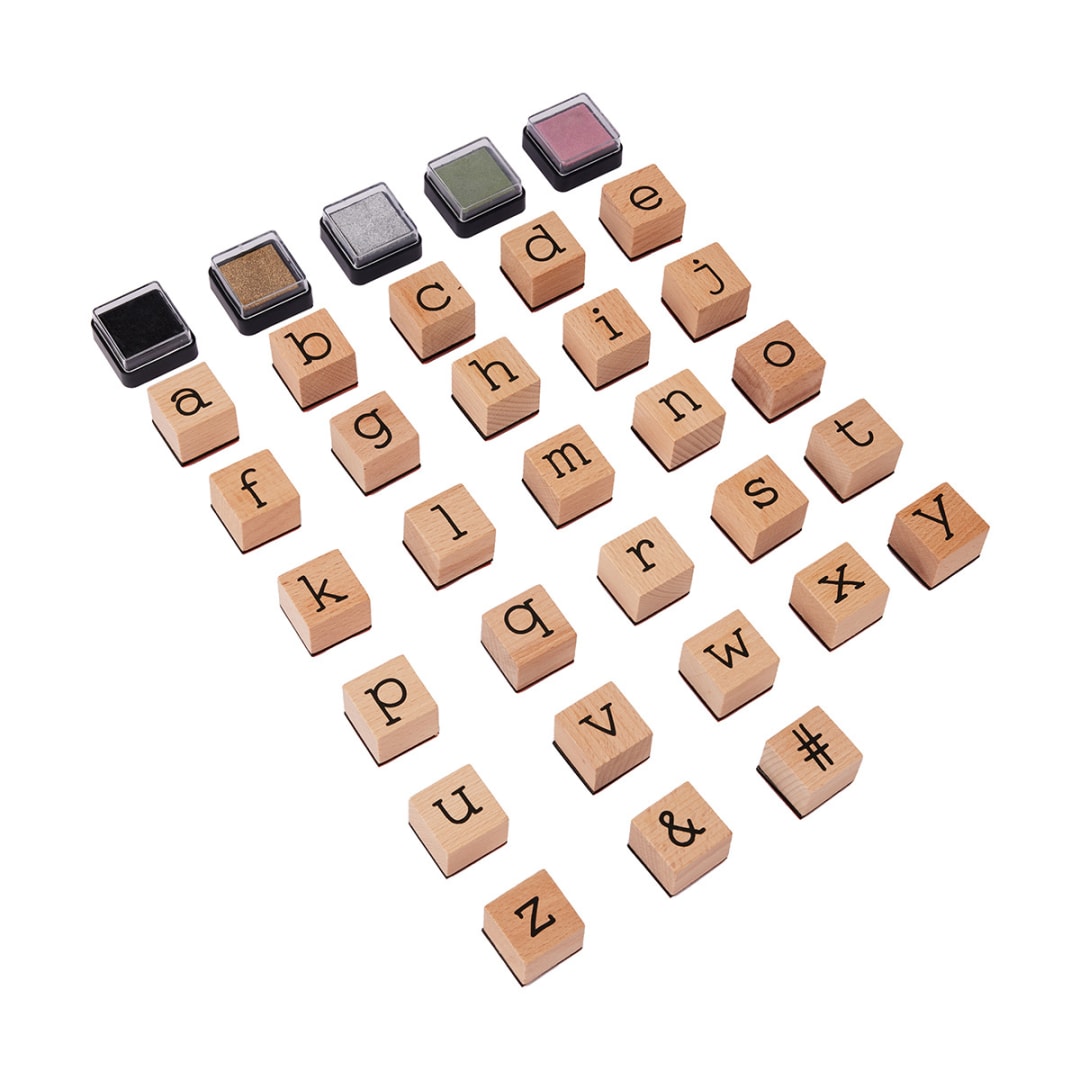 Wooden Stamp Set Alphabet, Lower Case Kmart