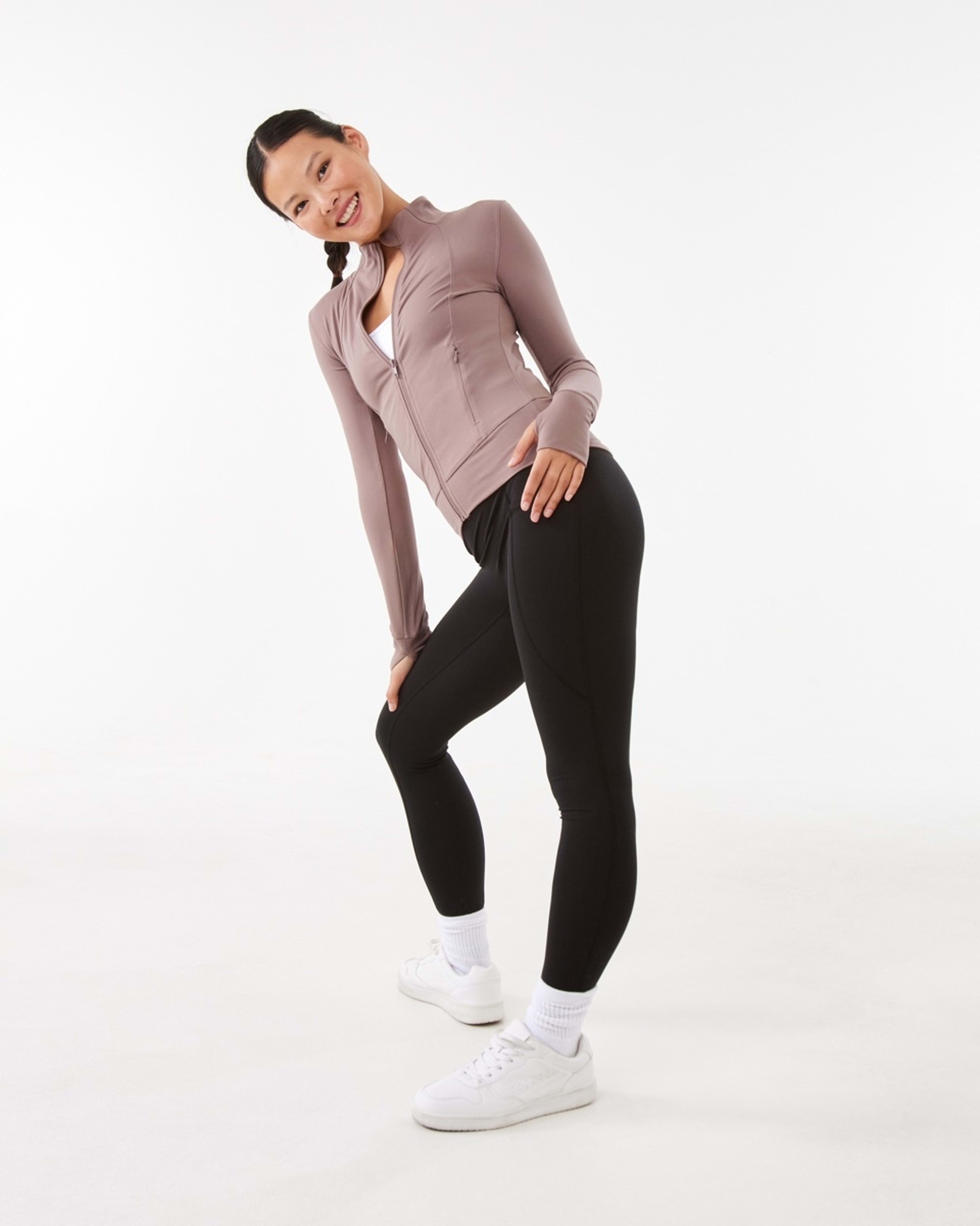3 Active Womens Long Sleeve Ultrasoft Jacket Taupe Tawn, 3 of 7