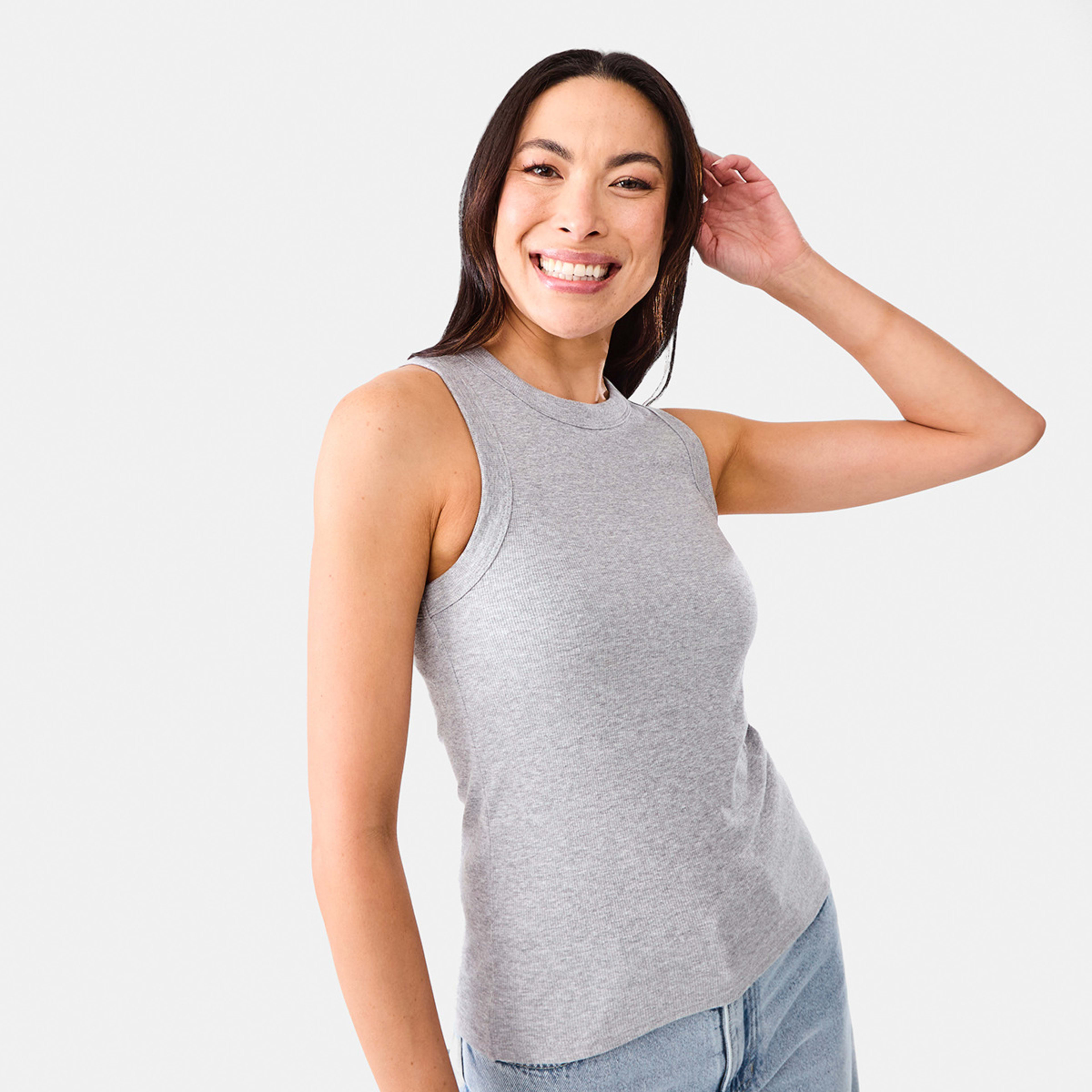 4 Sleeveless Rib Tank Ash Marle, 4 of 5
