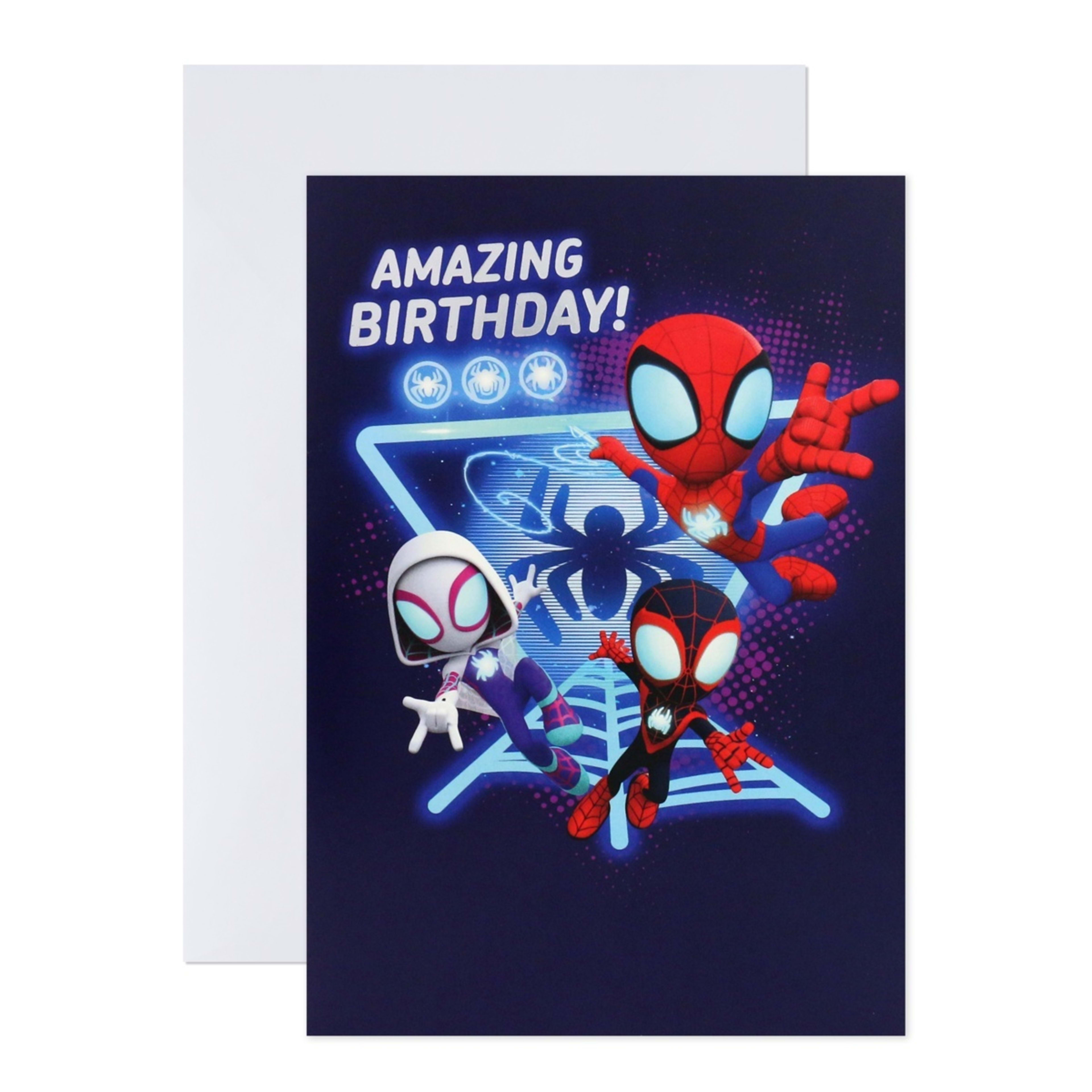 1 Hallmark Interactive Sound Birthday Card - Spidey and His Amazing Friends