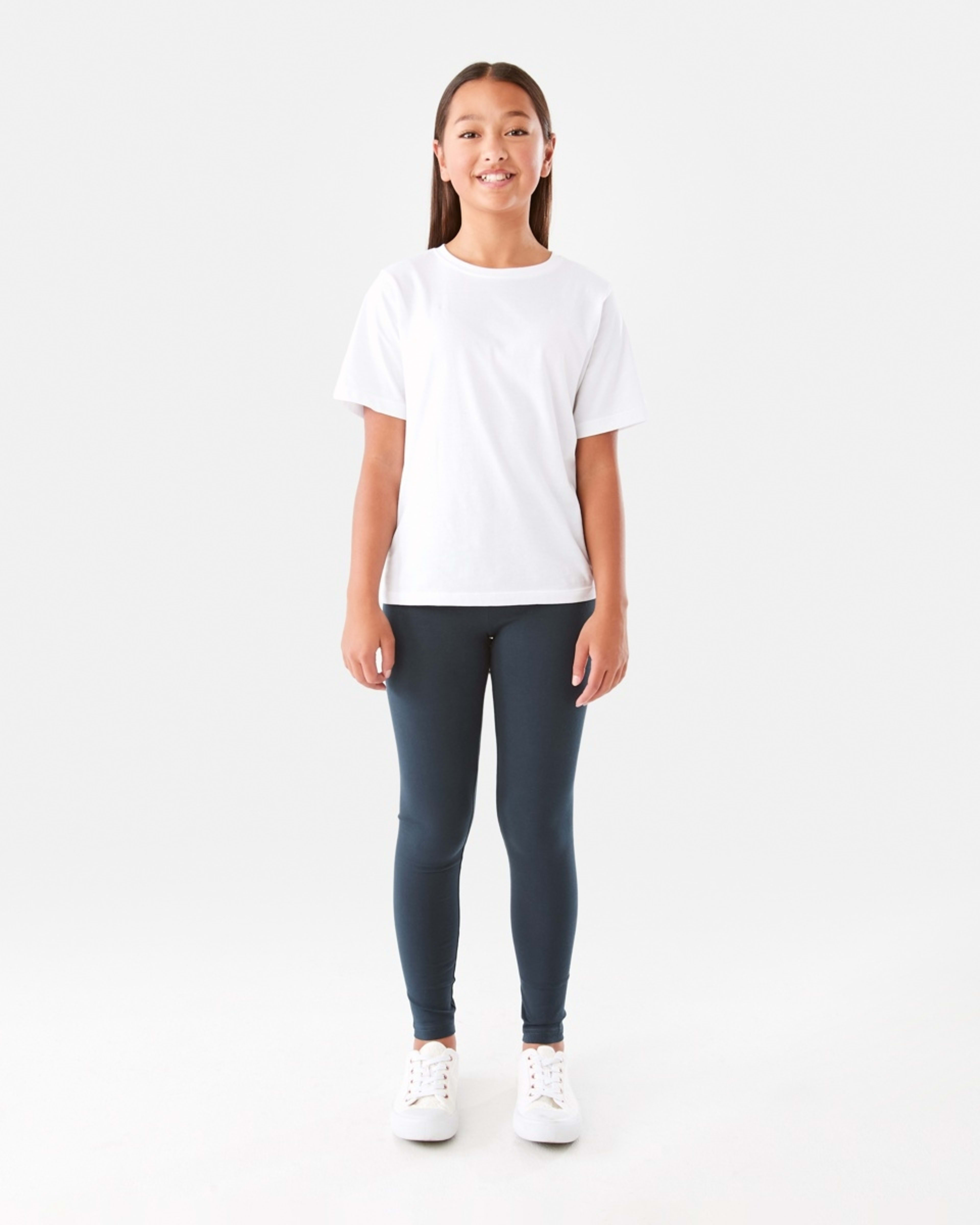 5 Plain Full Length Leggings DRESS BLUE, 5 of 8