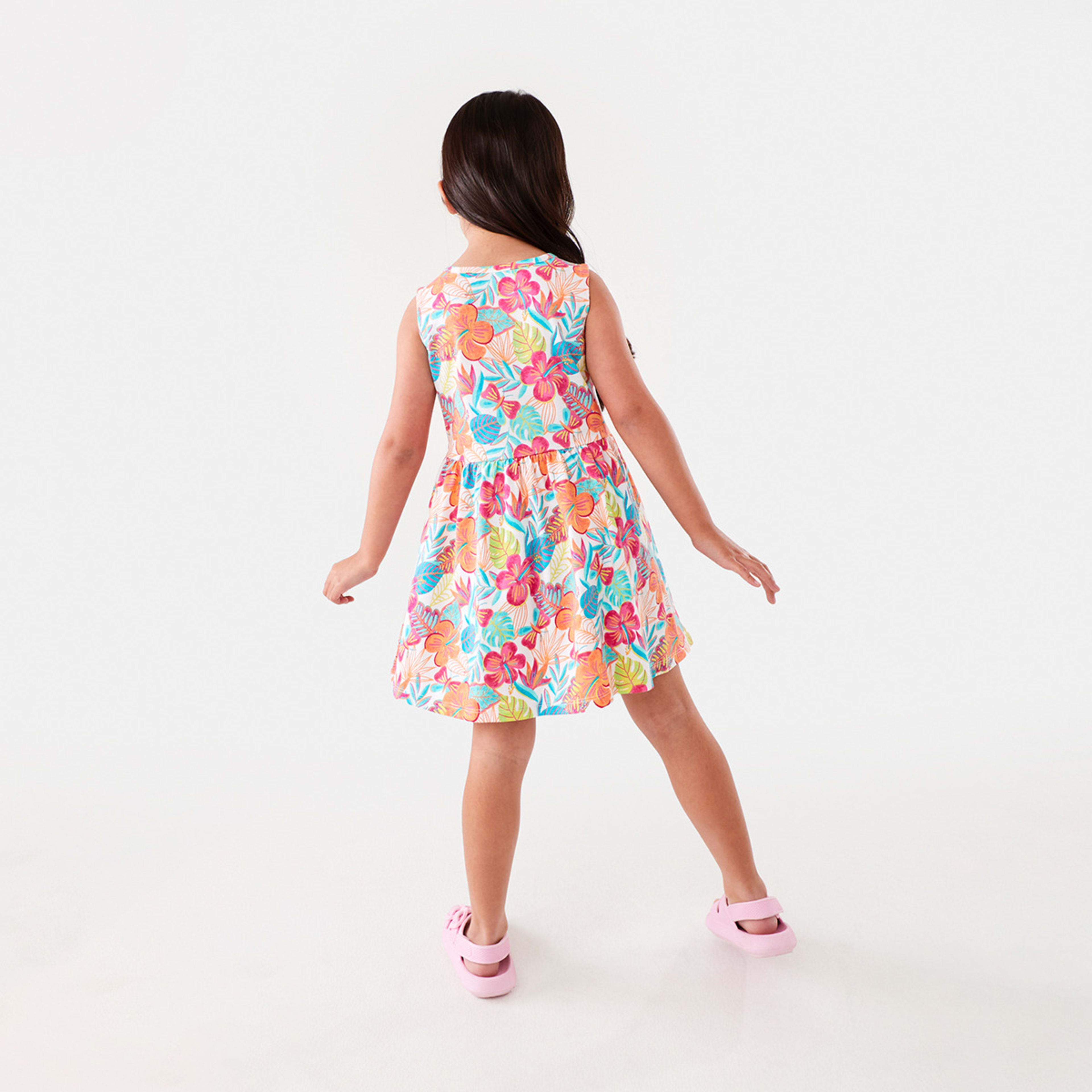 7 Jersey Dress Wht Floral, 7 of 9