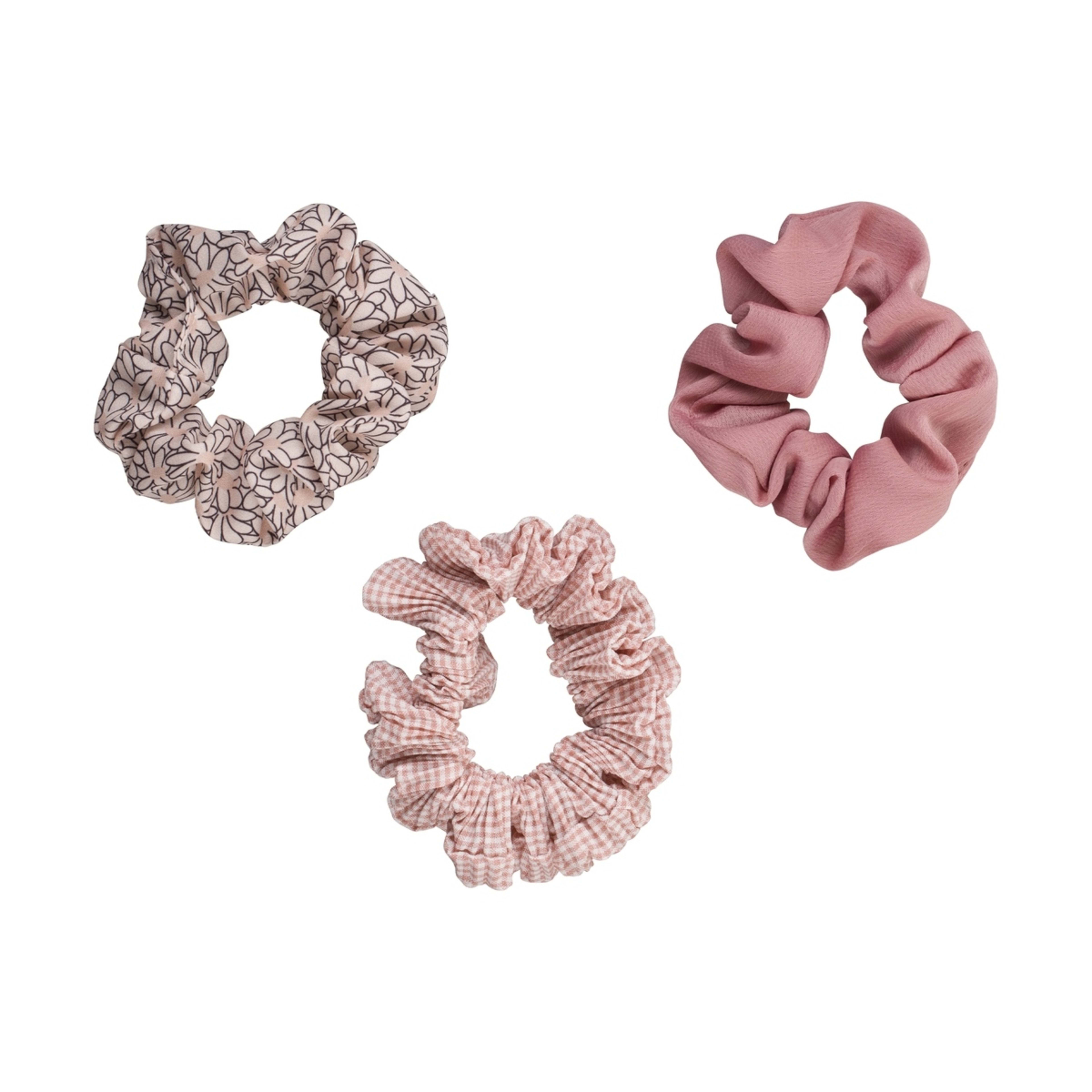 3 Pack Crinkled Hair Scrunchies - Peach - Kmart NZ