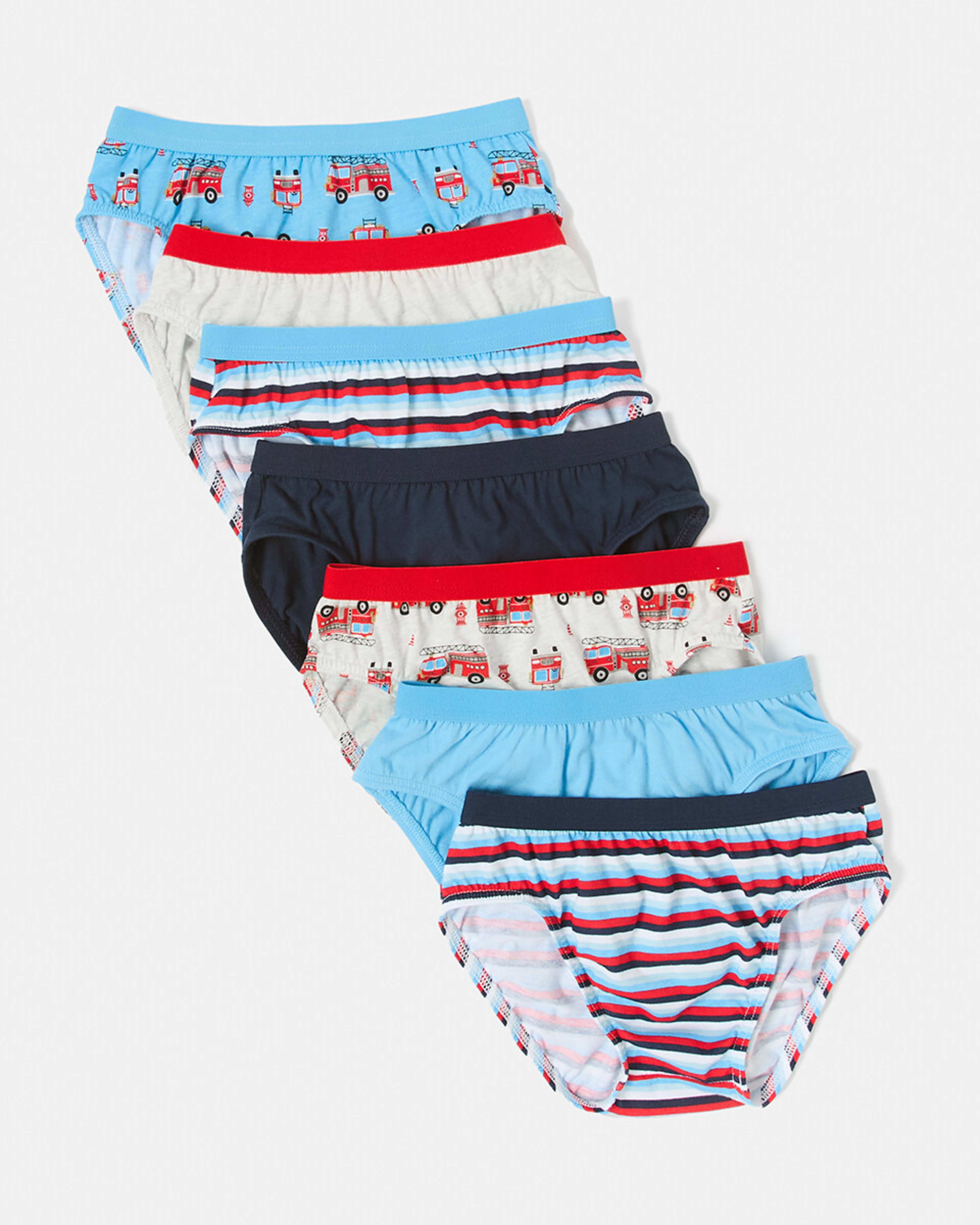 1 7 Pack Days Of The Week Briefs Firetruck