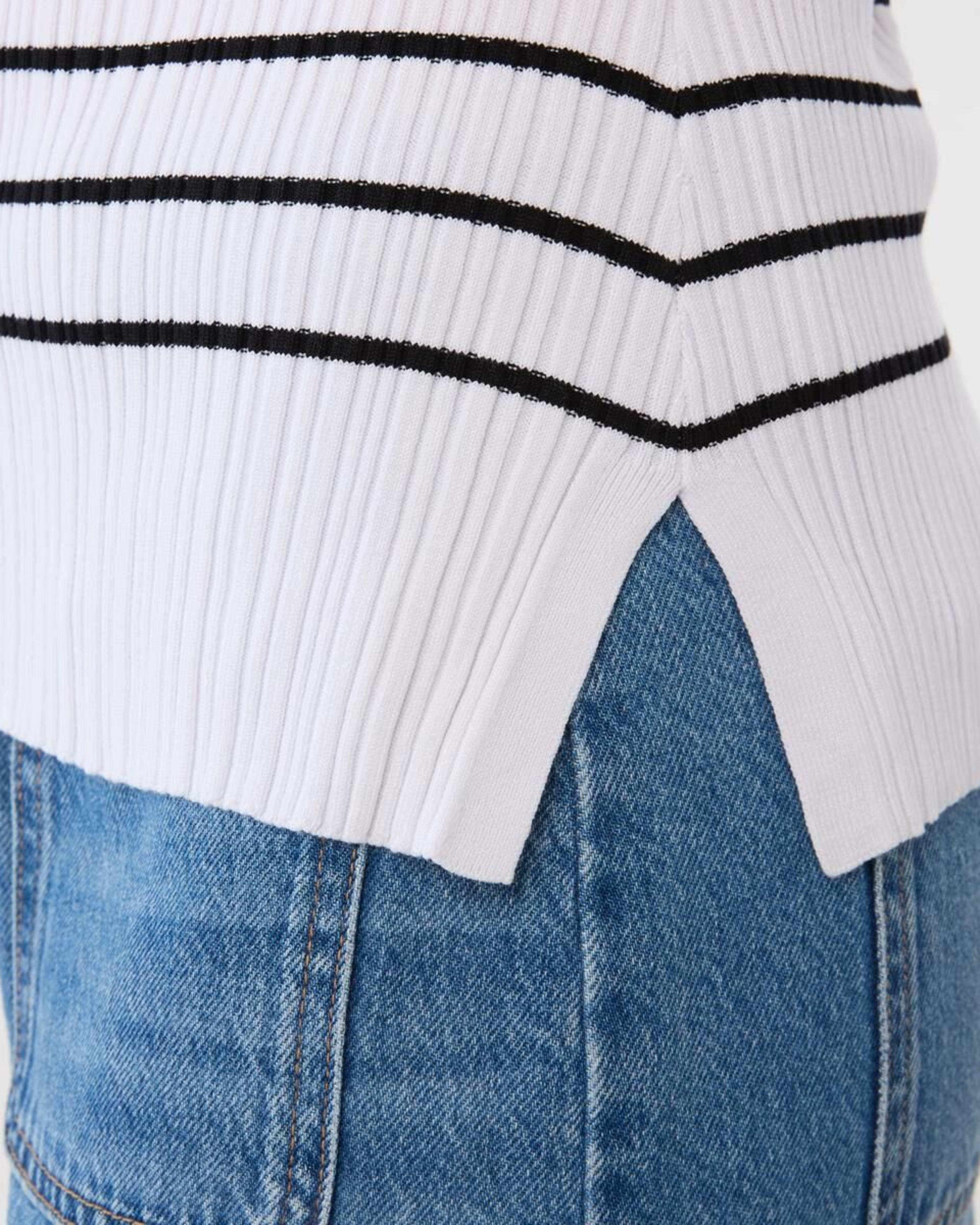 6 Sleeveless Variegated Rib Tank BELLA STRIPE ECRU, 6 of 6