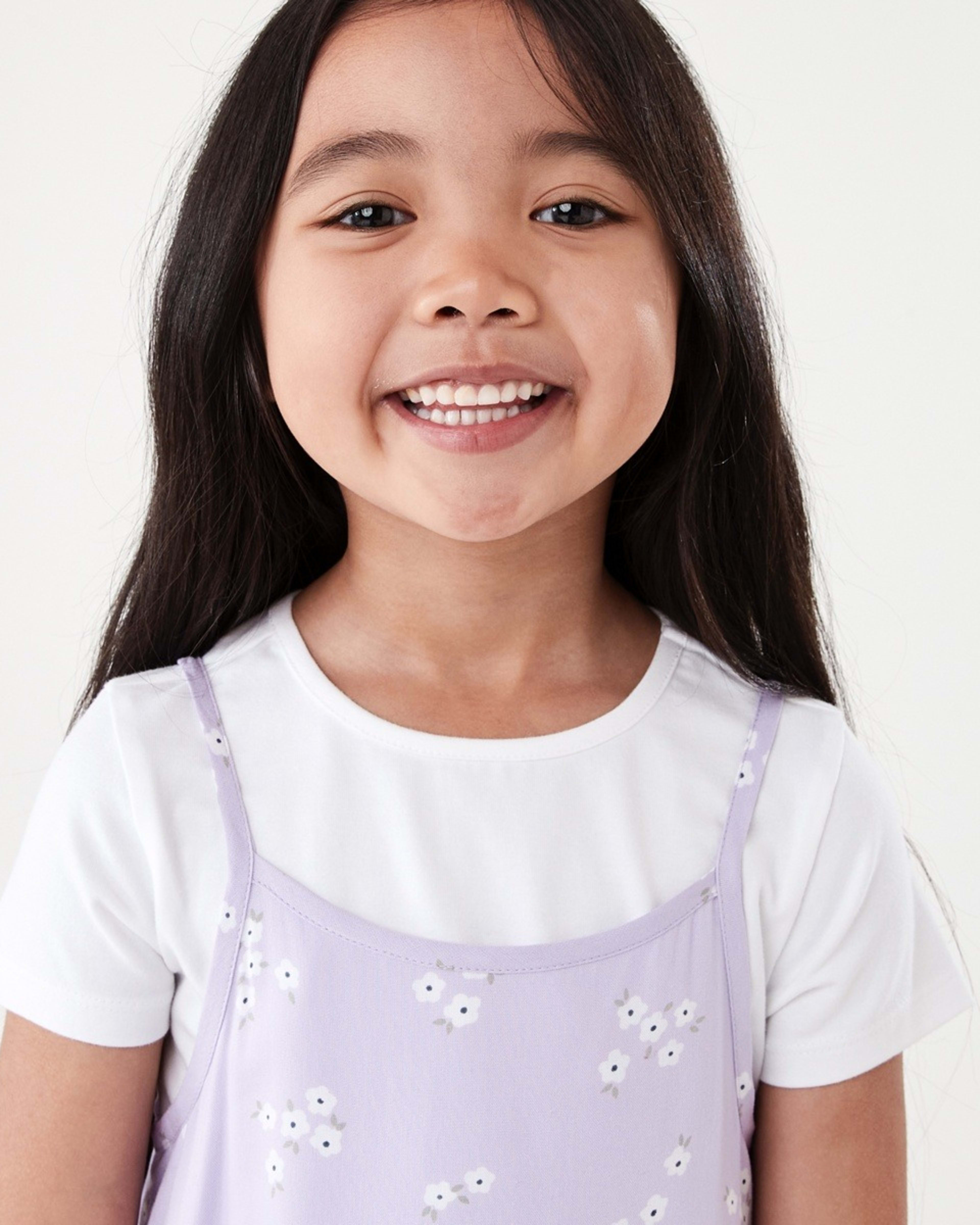 3 2 Piece T-shirt and Dress Set Pur Floral, 3 of 7