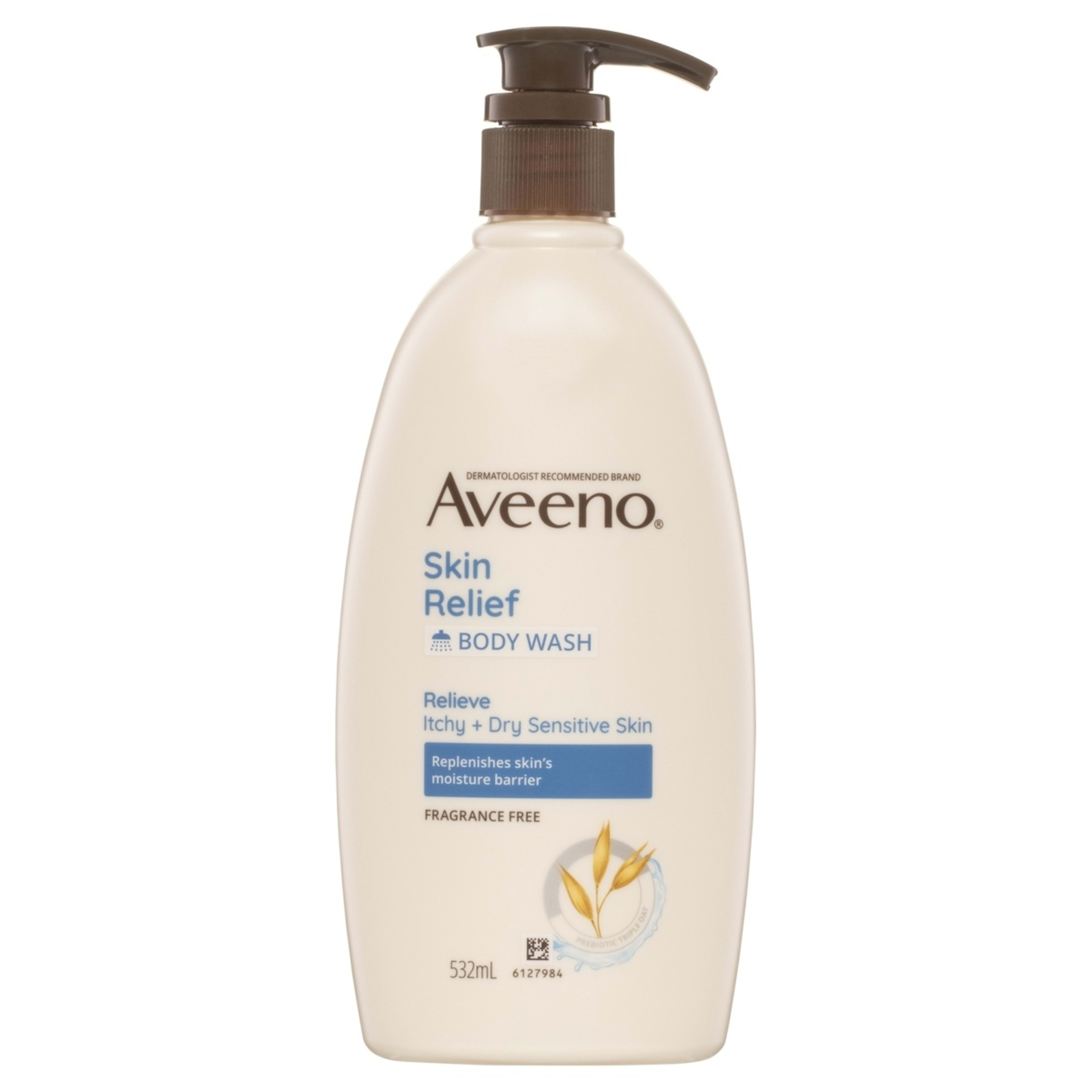 1 Aveeno Skin Relief Fragrance Free Body Wash 532ml - Prebiotic Triple Oat Formula