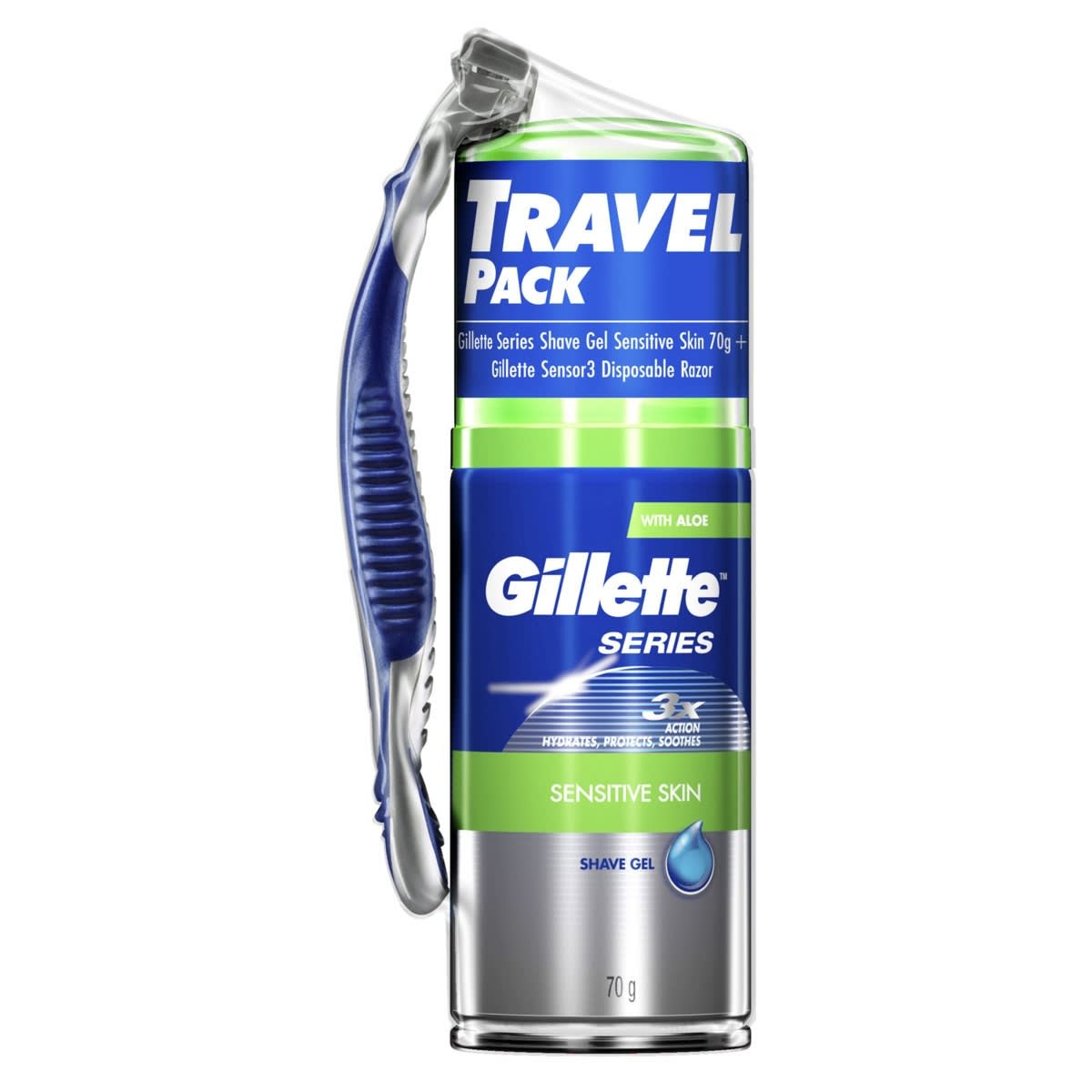 Gillette Series Shave Gel Sensitive Skin and Gillette Sensor3