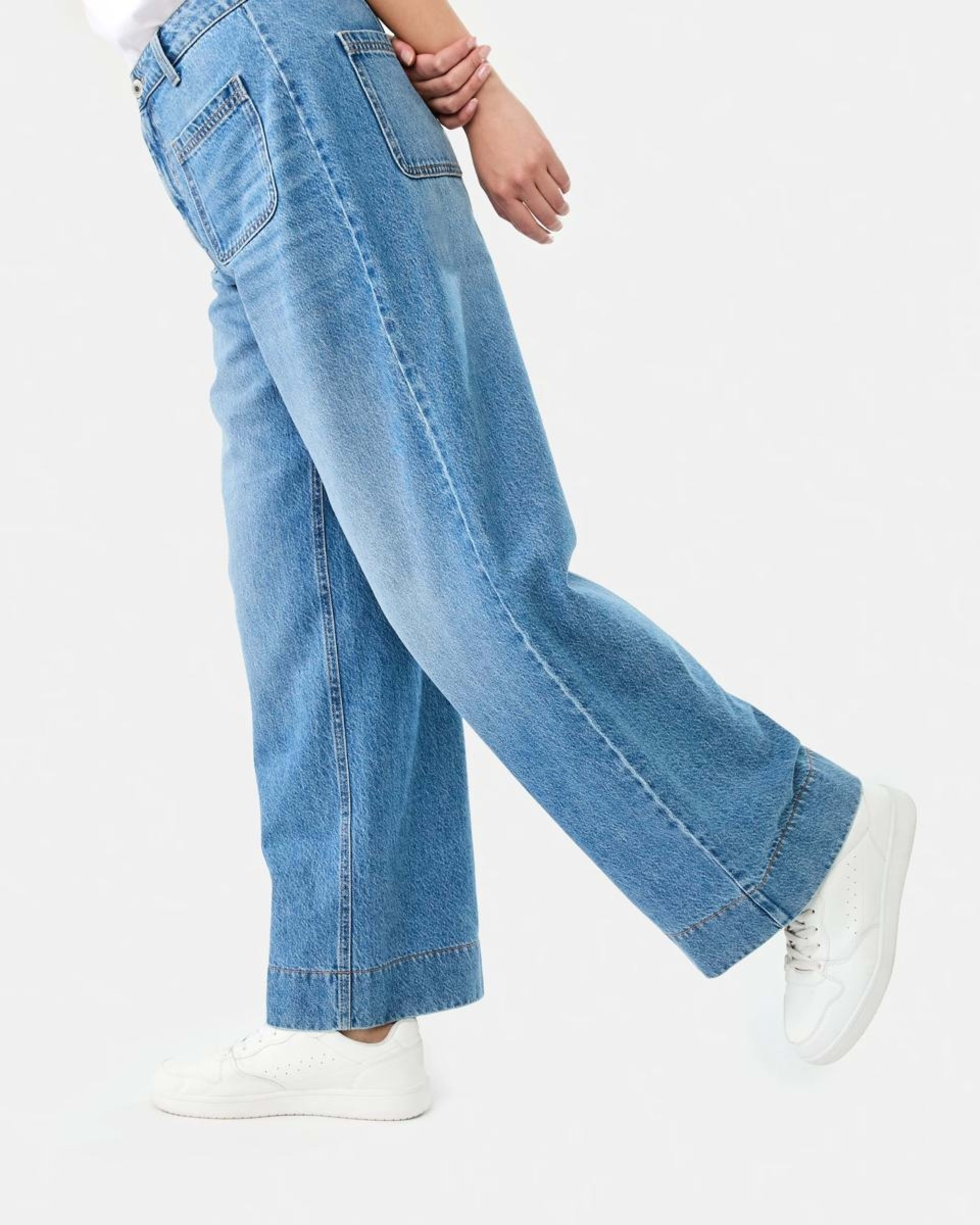 9 Wide Leg Pocket Jeans MID WASH, 9 of 11