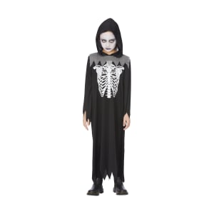 Skeleton Hooded Robe Costume - Ages 6-8 - Kmart