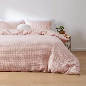 Makena Cotton Quilt Cover Set - Queen Bed, Pink