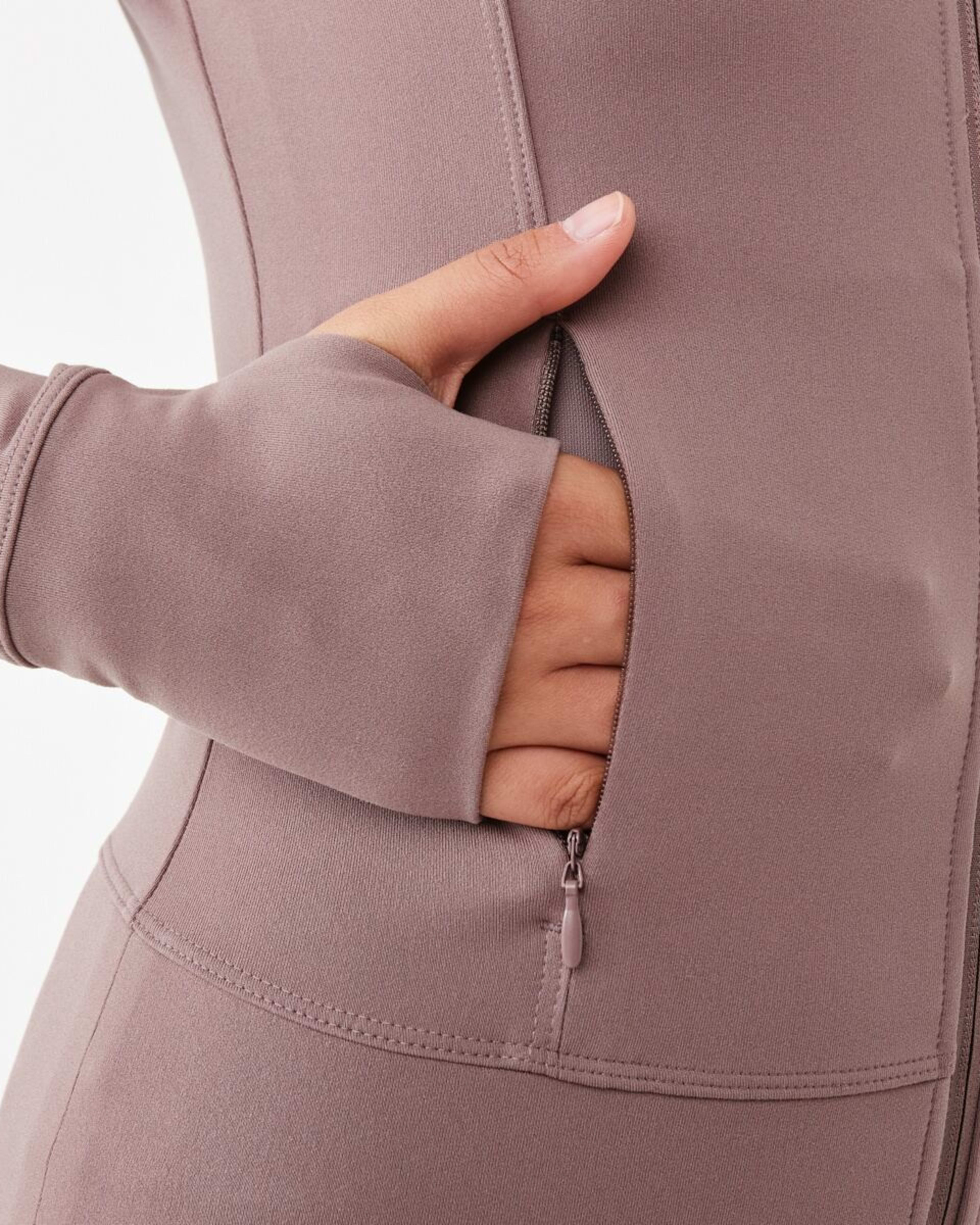 7 Active Womens Long Sleeve Ultrasoft Jacket Taupe Tawn, 7 of 7