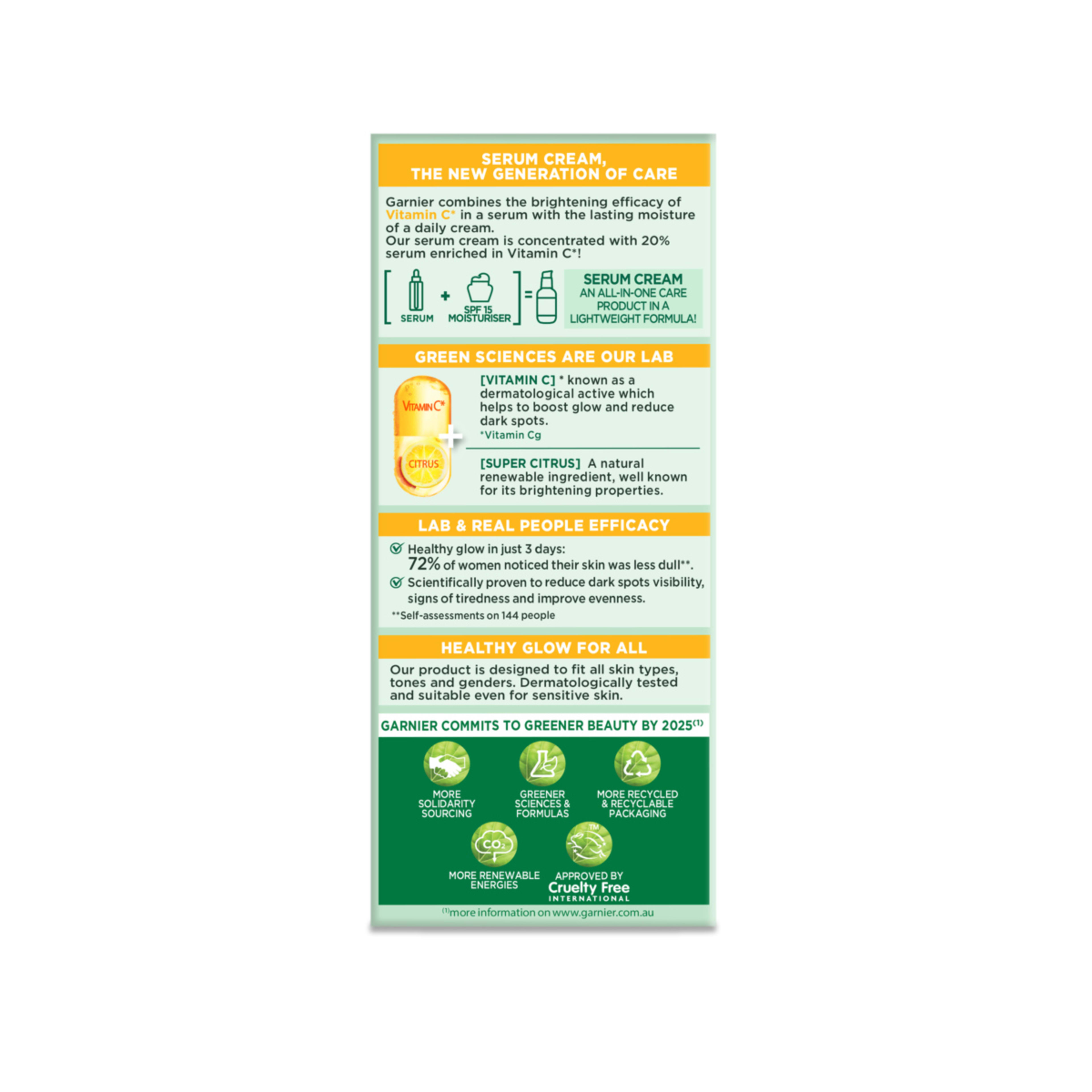 2 Garnier SkinActive 2 in 1 Brightening Serum Cream 50ml - Vitamin C, 2 of 6