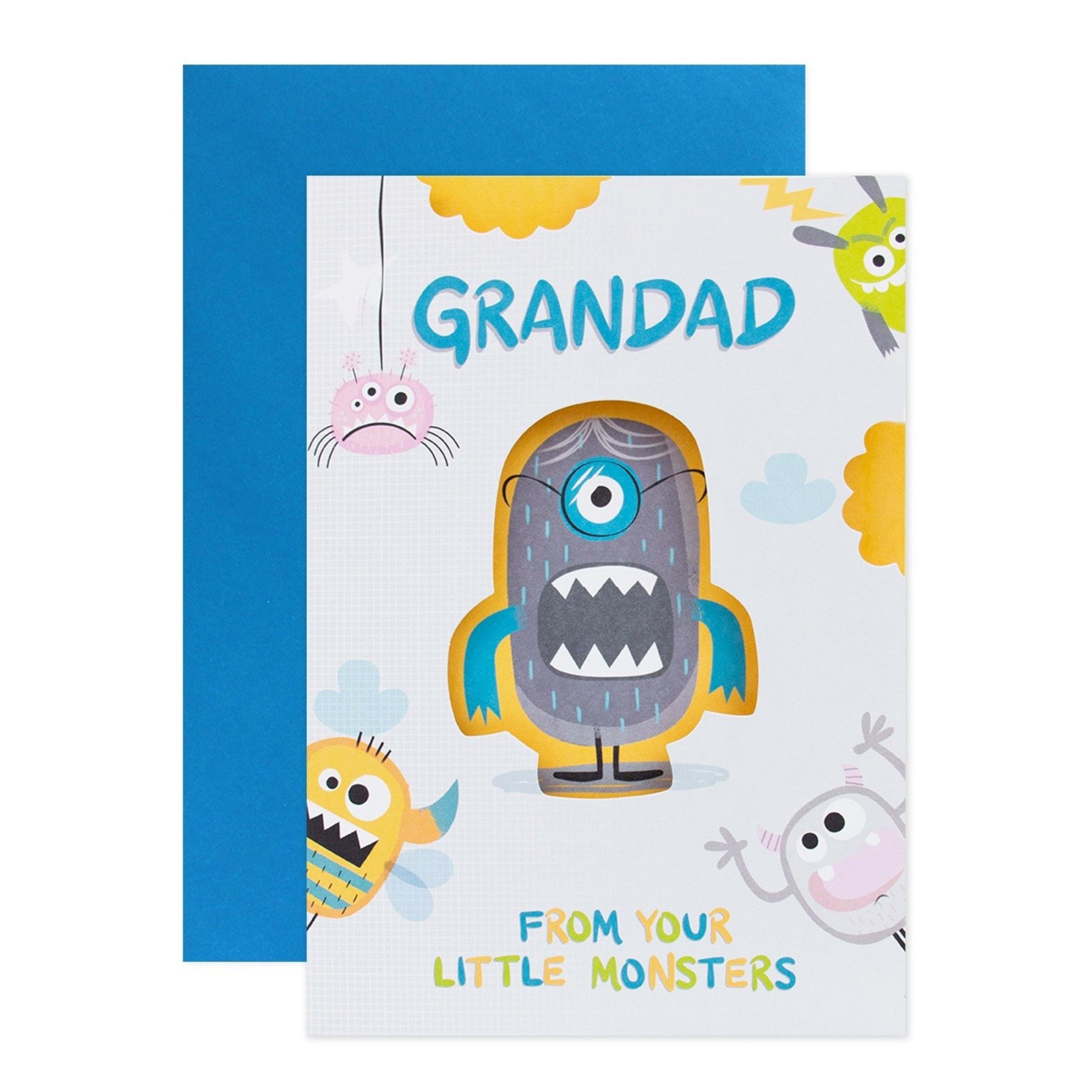1 Hallmark Father's Day Card For Granddad - From Your Little Monsters