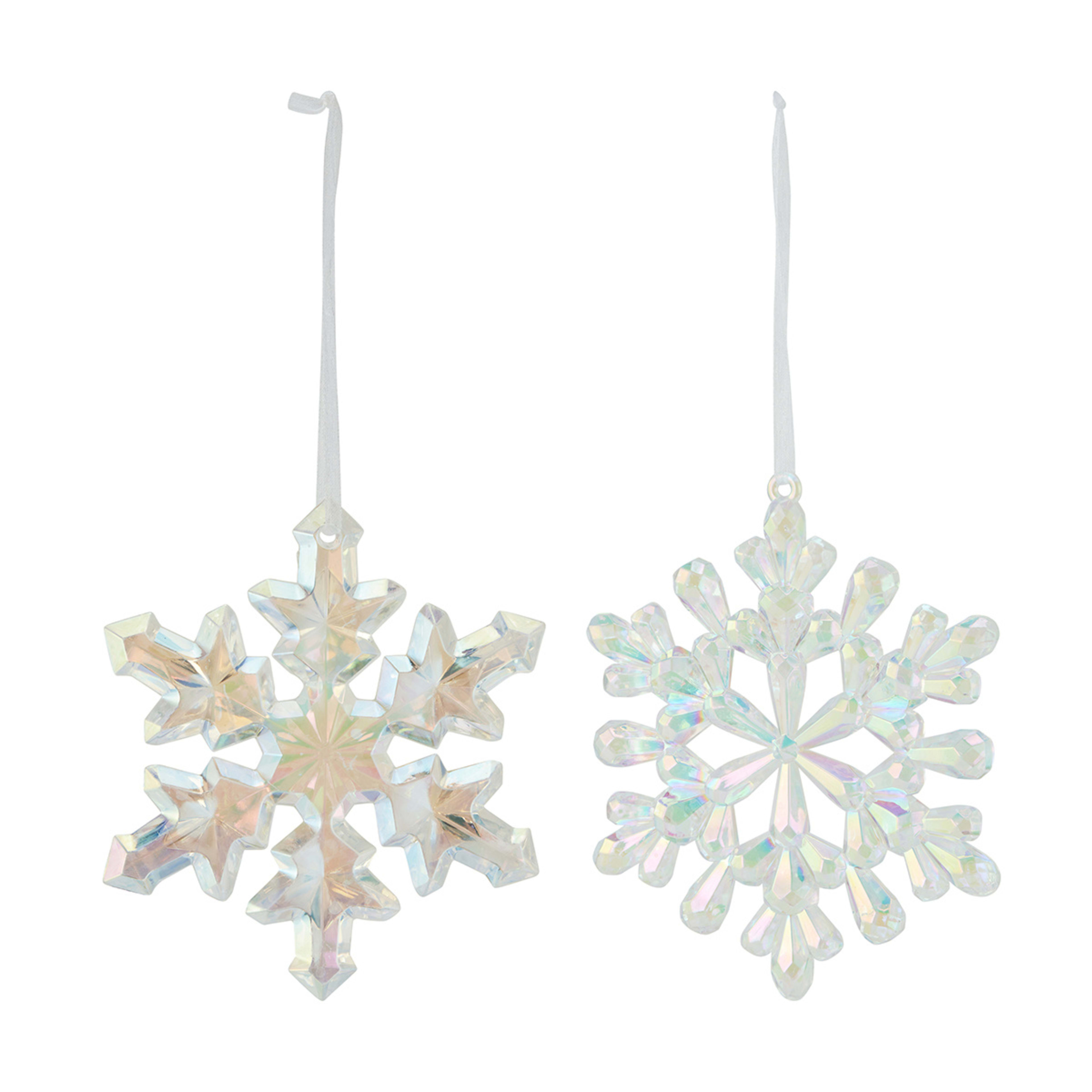 Christmas Iridescent Snowflake Hanging Decoration Assorted Kmart