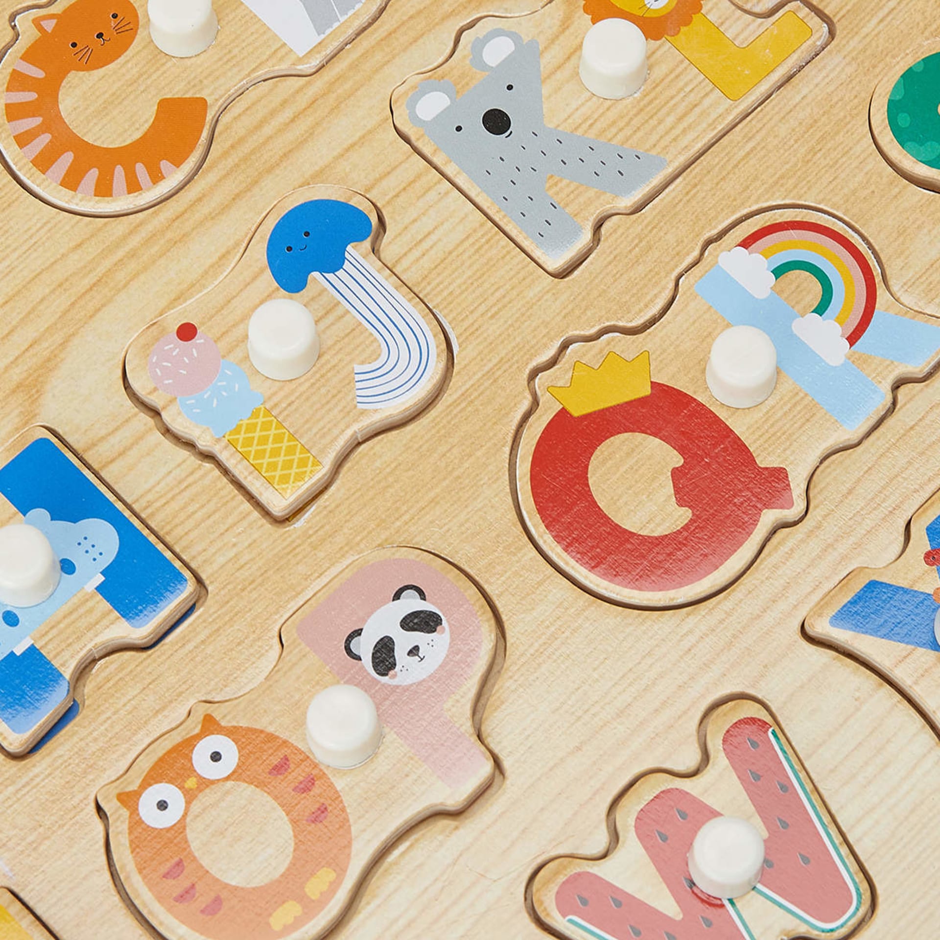 Wooden Alphabet Peg Puzzle Kmart