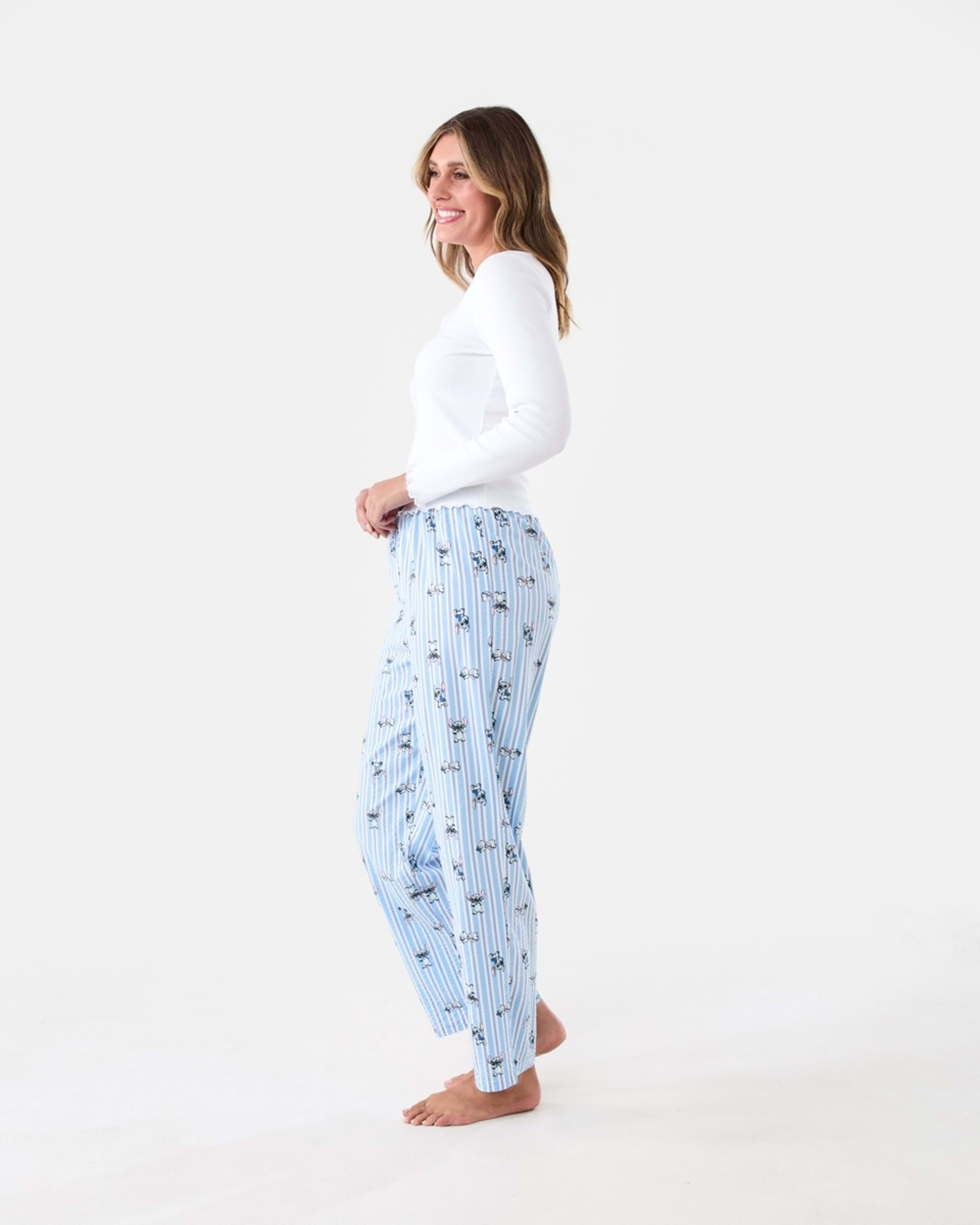 2 Disney Lilo & Stitch License Long Sleeve Top and Woven Pants Pyjama Set Stitch Stp, 2 of 7