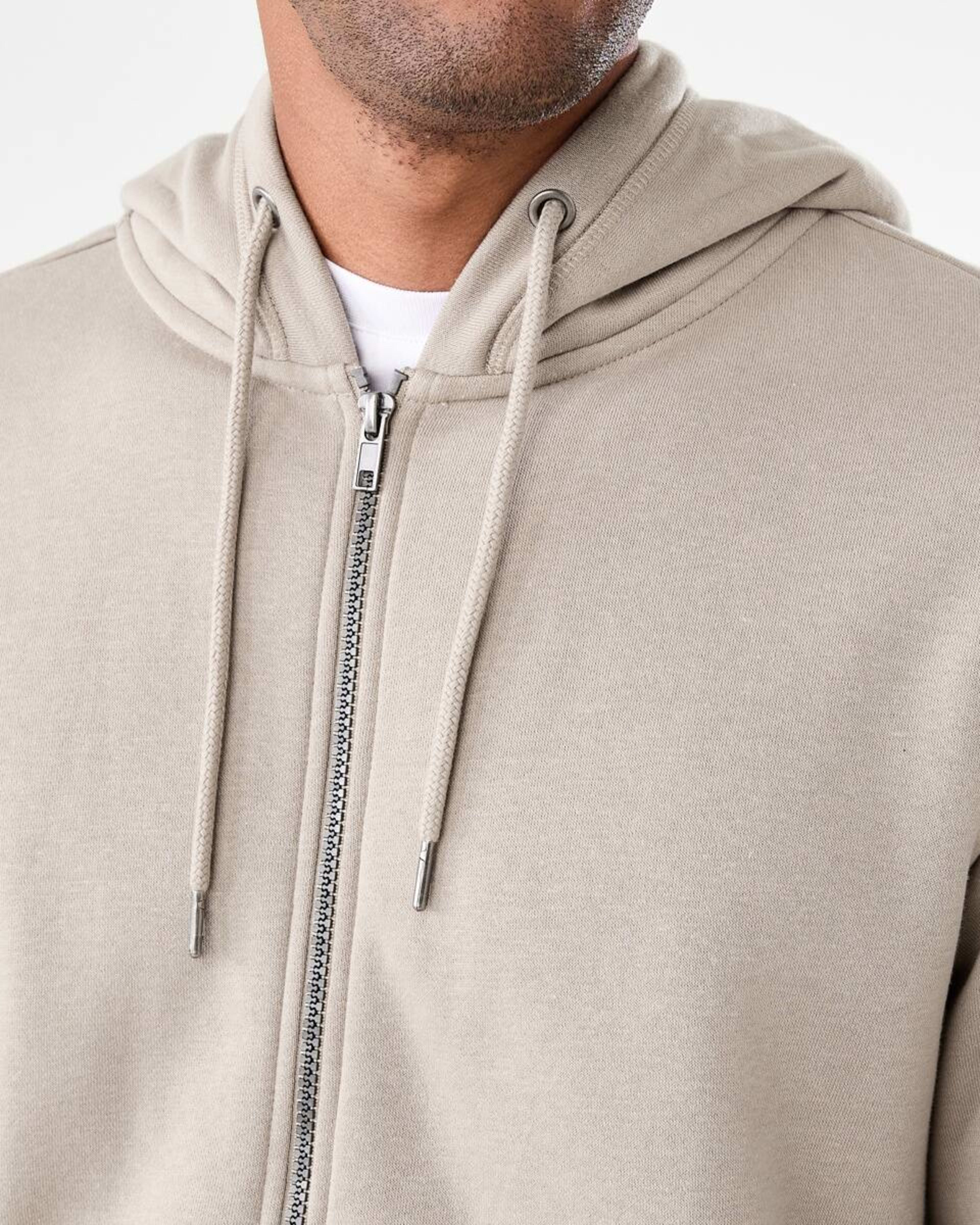 7 Comfort Zip Through Hoodie Mid Sand, 7 of 8