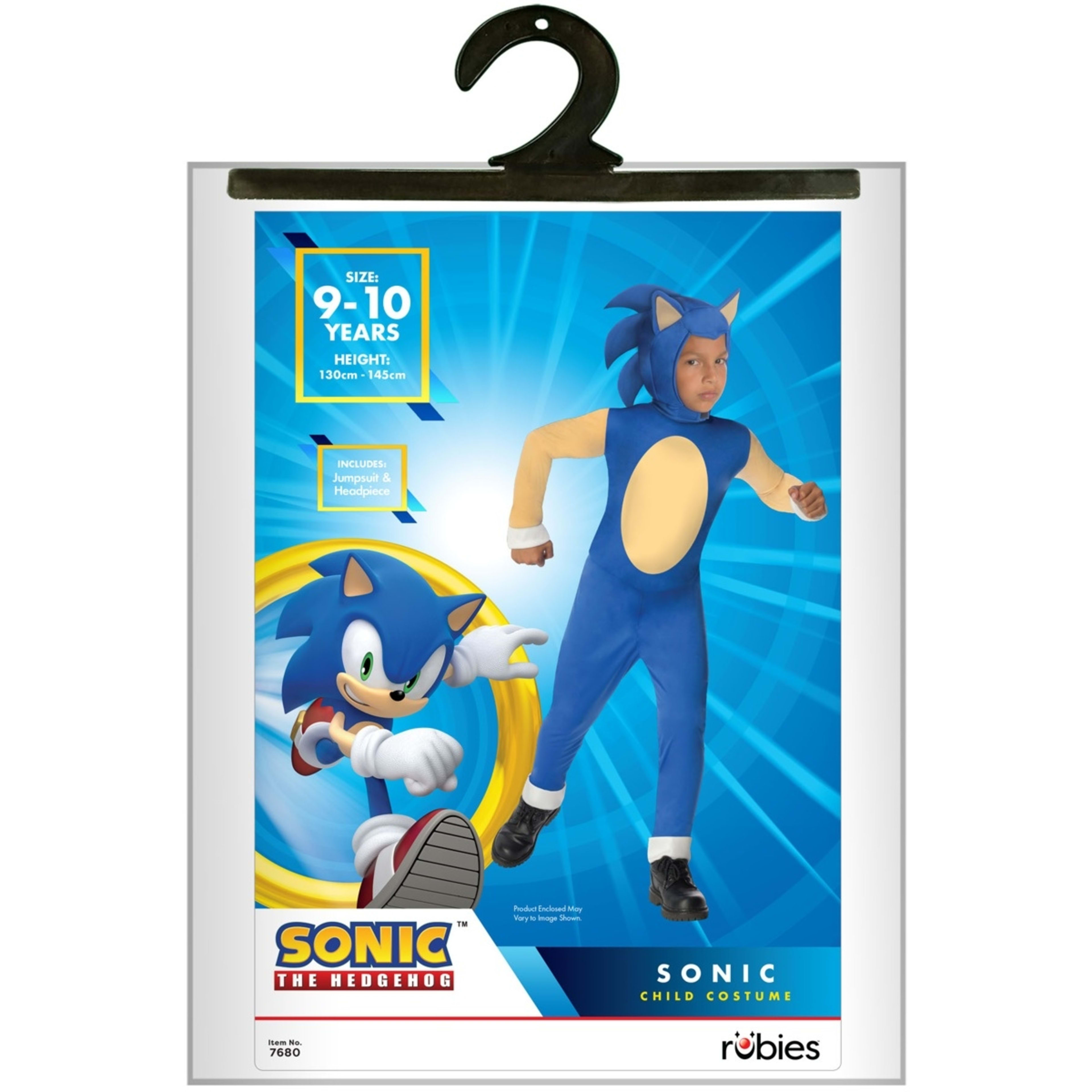 1 Sonic the Hedgehog Child Costume - Ages 9-10