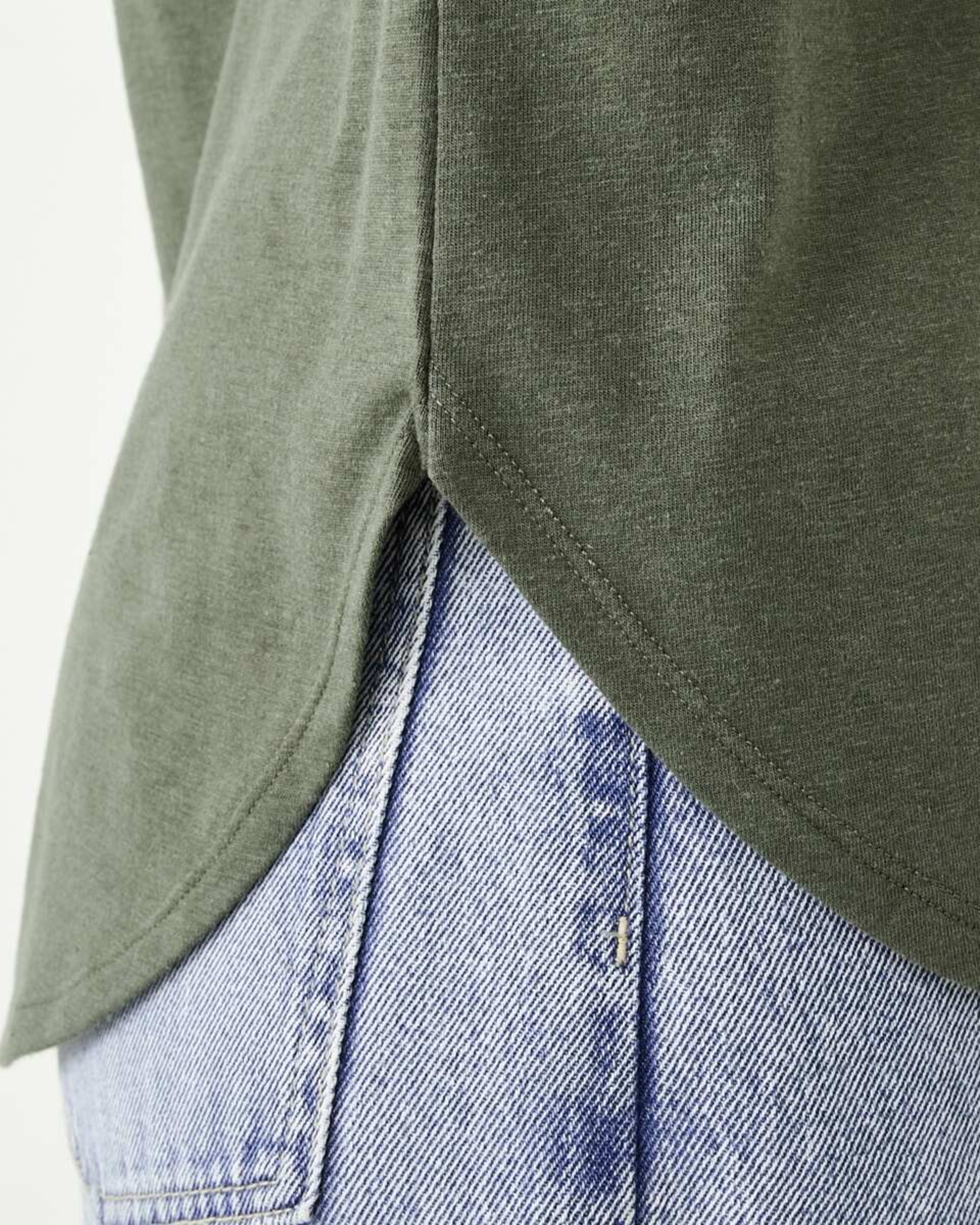 6 Extended Sleeve Slub T-shirt Grn Olive, 6 of 6