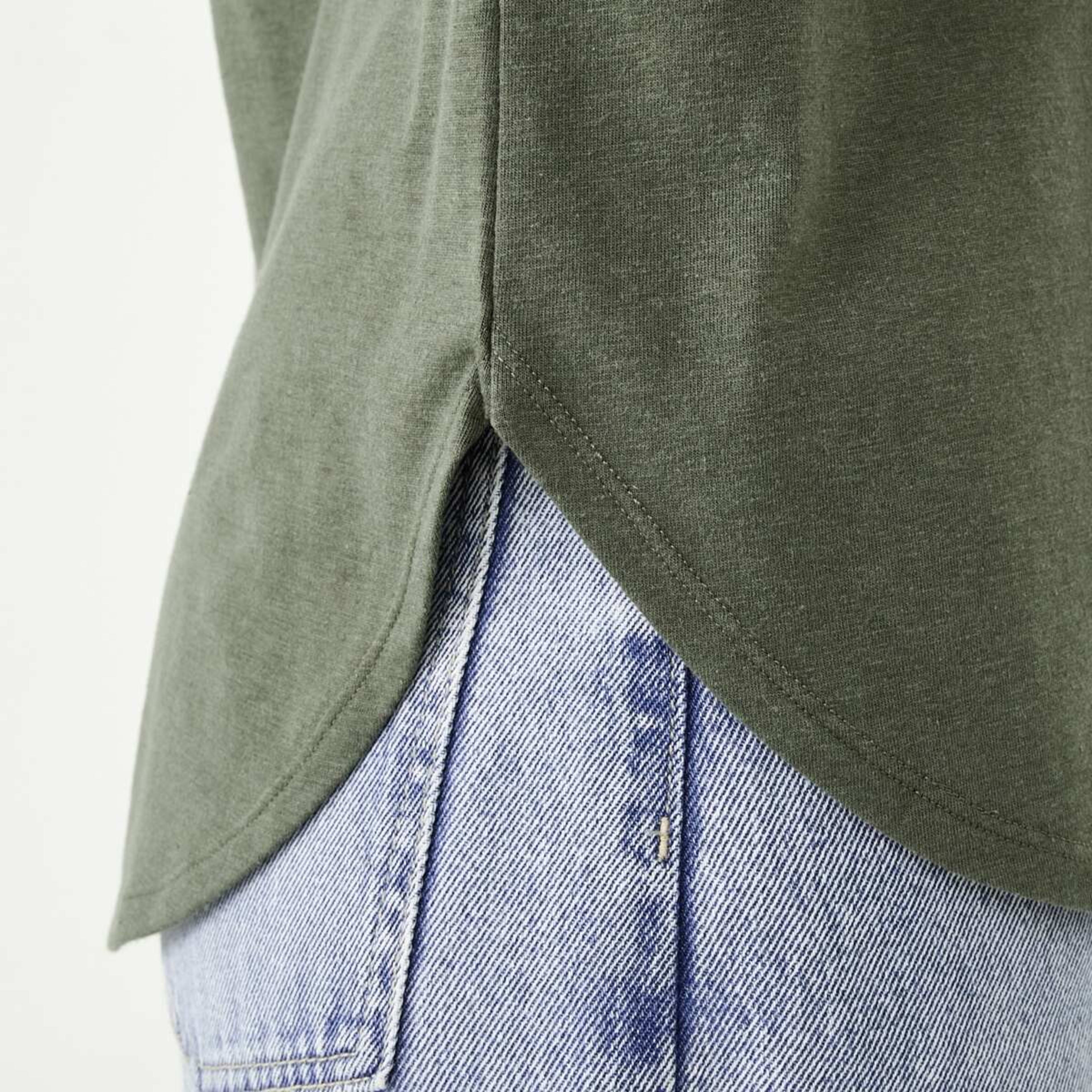 6 Extended Sleeve Slub T-shirt Grn Olive, 6 of 6