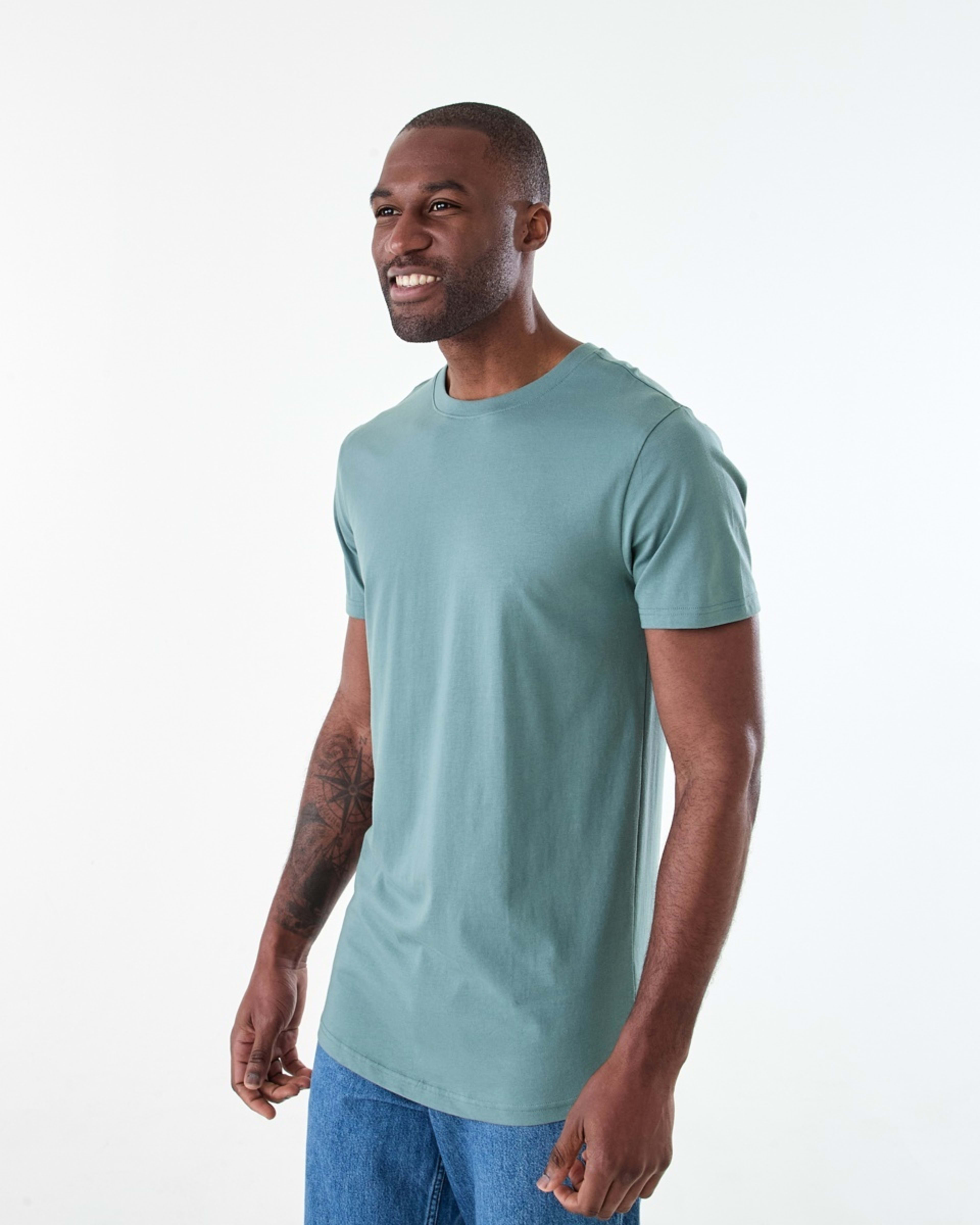2 Australian Grown Cotton Longline T-shirt STORMY, 2 of 6