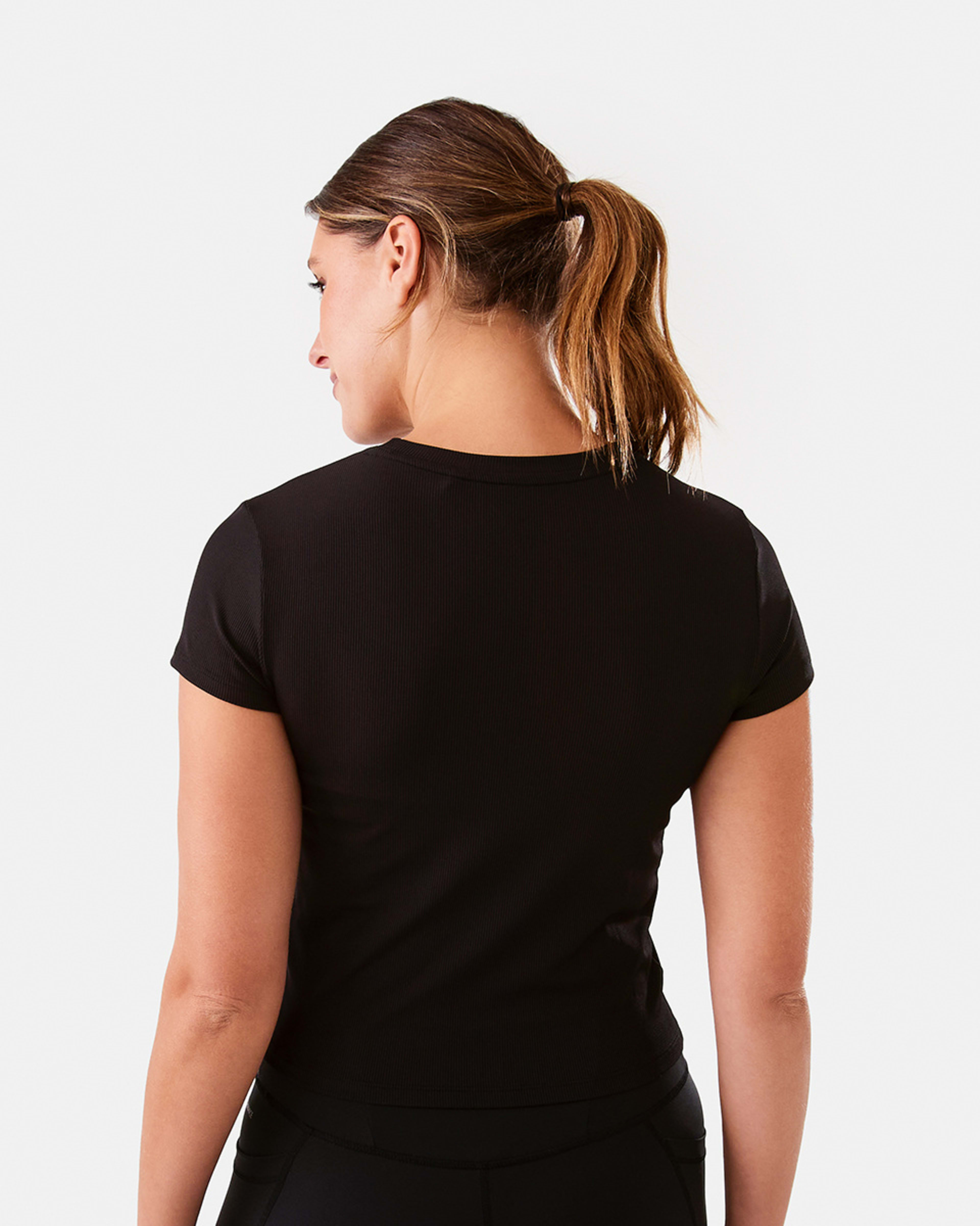 3 Active Womens Rib T-shirt Black, 3 of 6