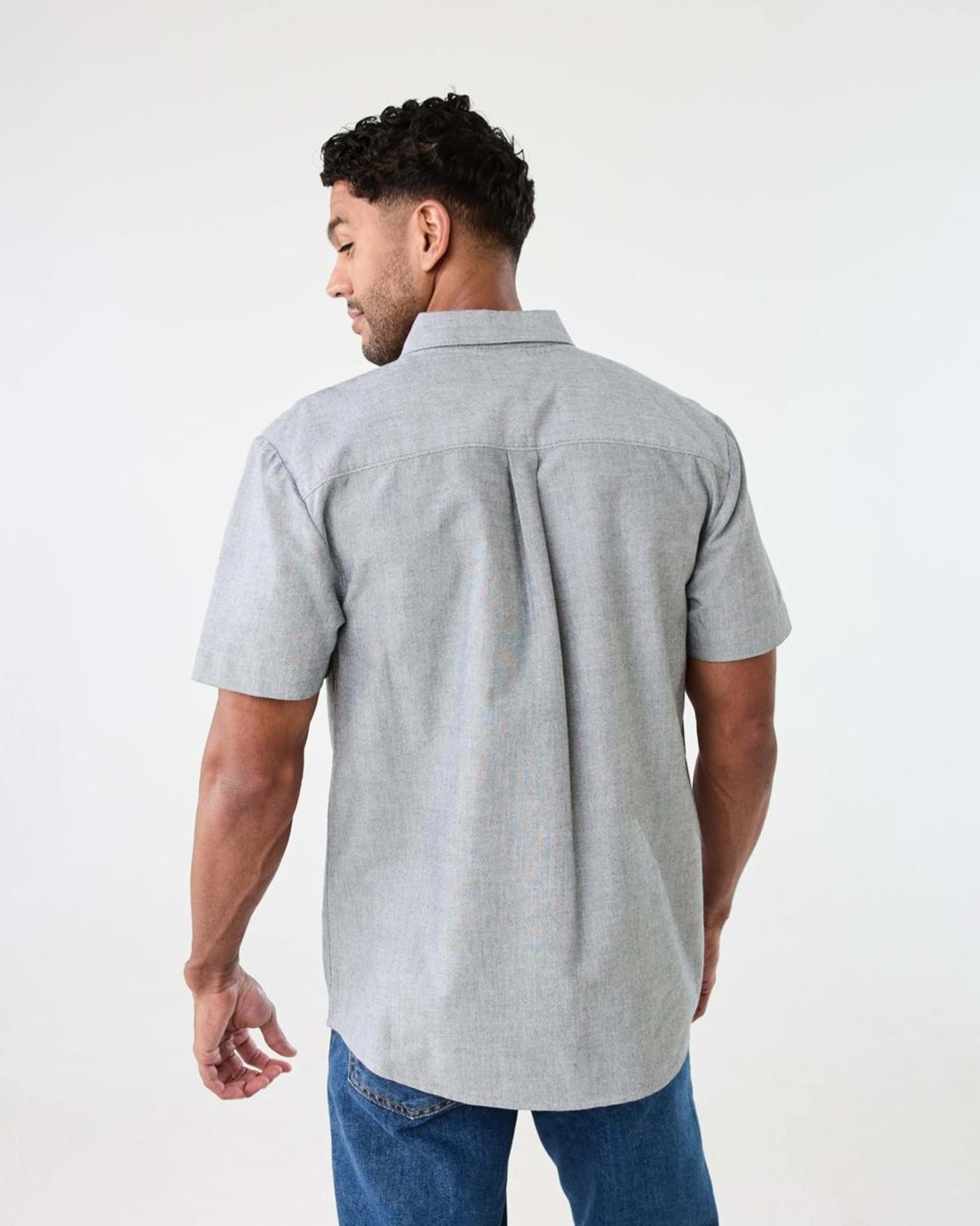 3 Short Sleeve Oxford Shirt GREY YD, 3 of 6