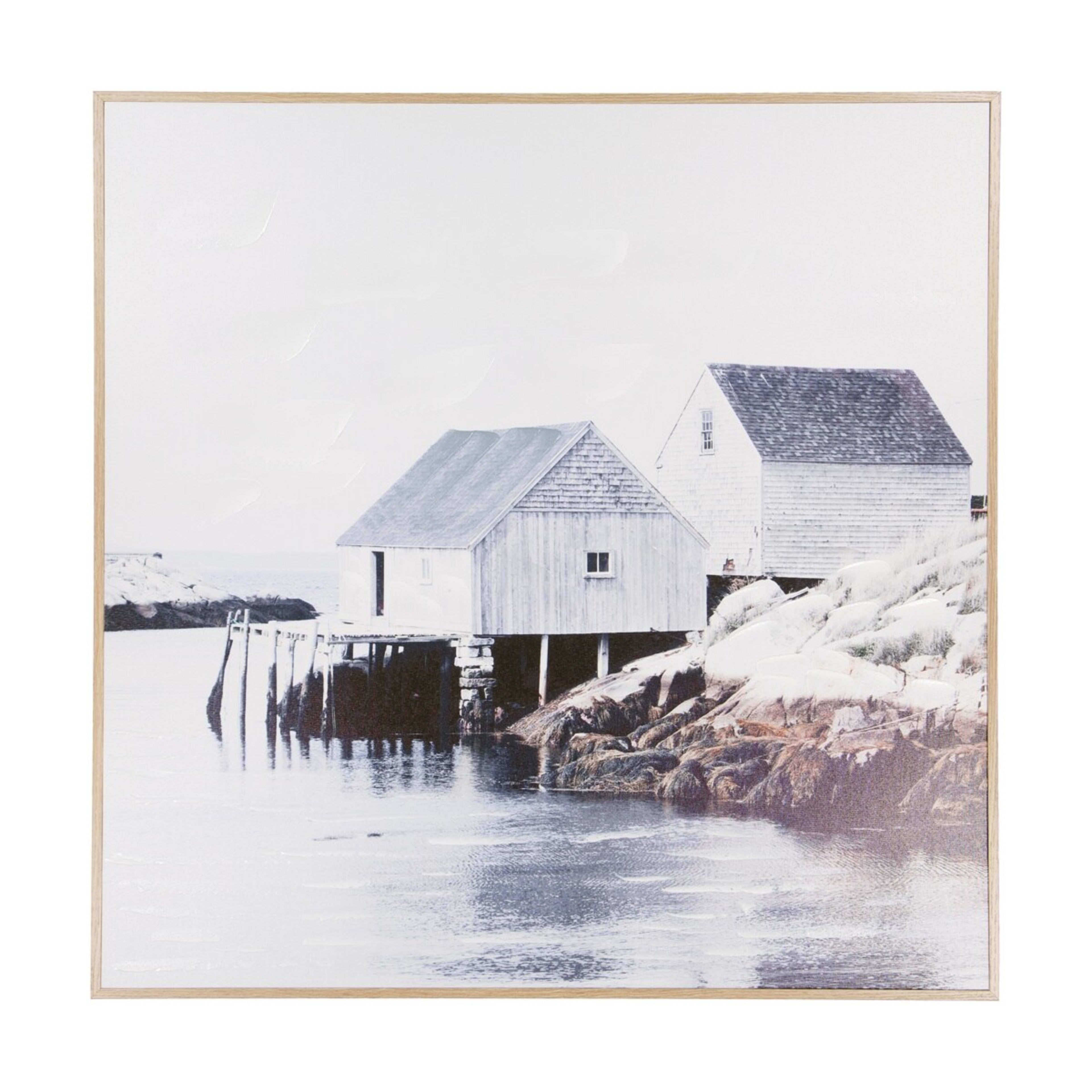 1 Winter Coast House Framed Canvas, 1 of 5
