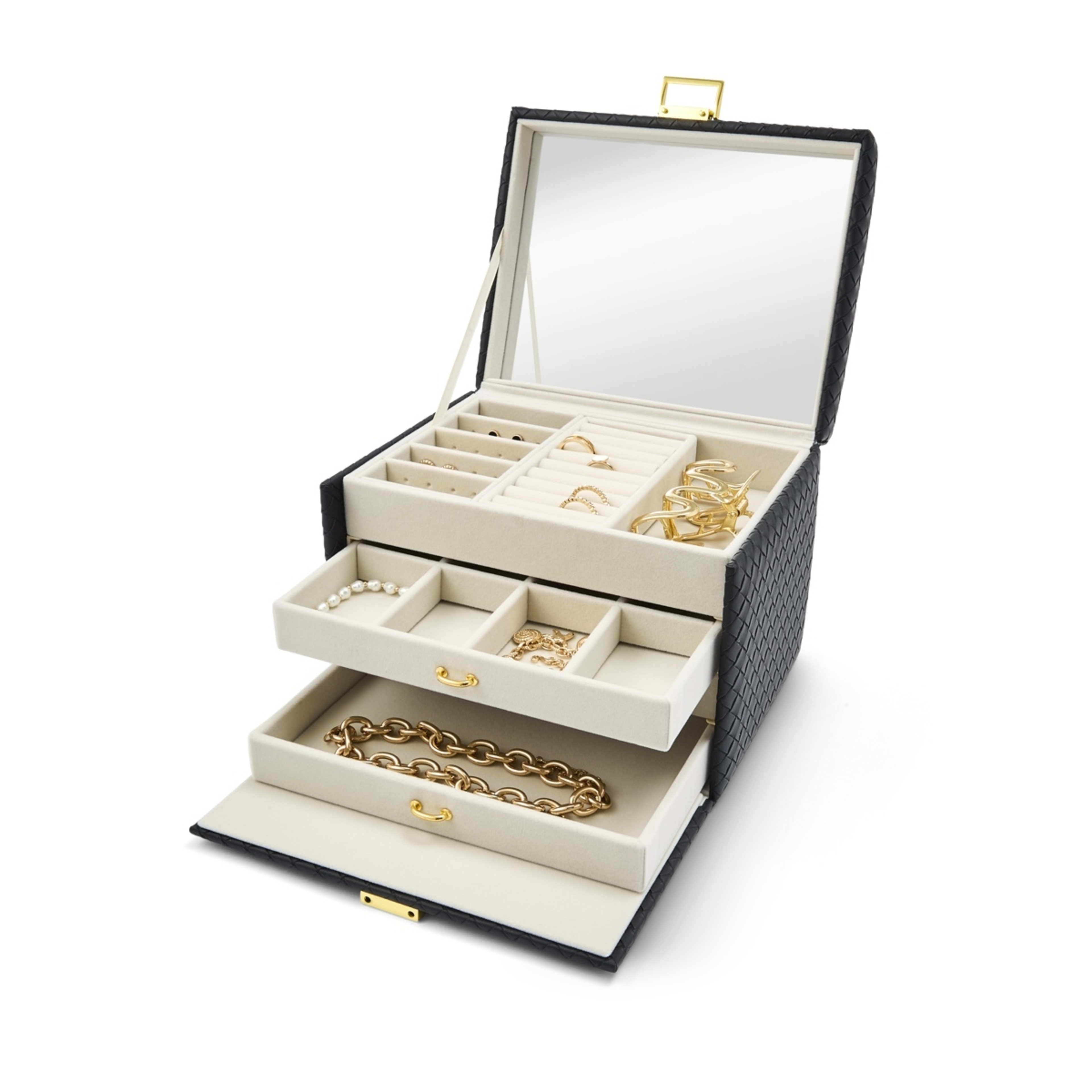 1 Black Weave Jewellery Case