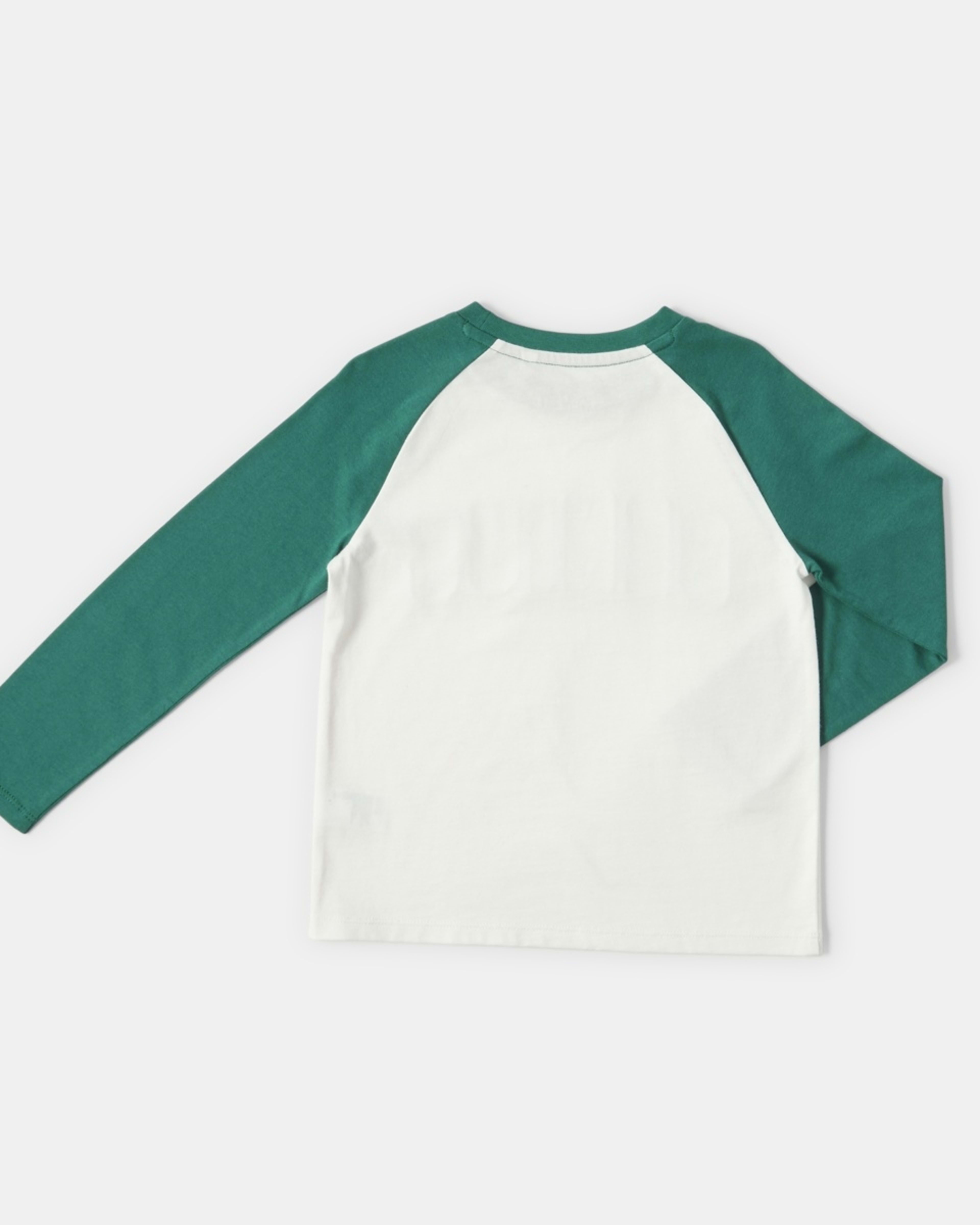 9 Printed Raglan Long Sleeve T-shirt Wht Genius, 9 of 9