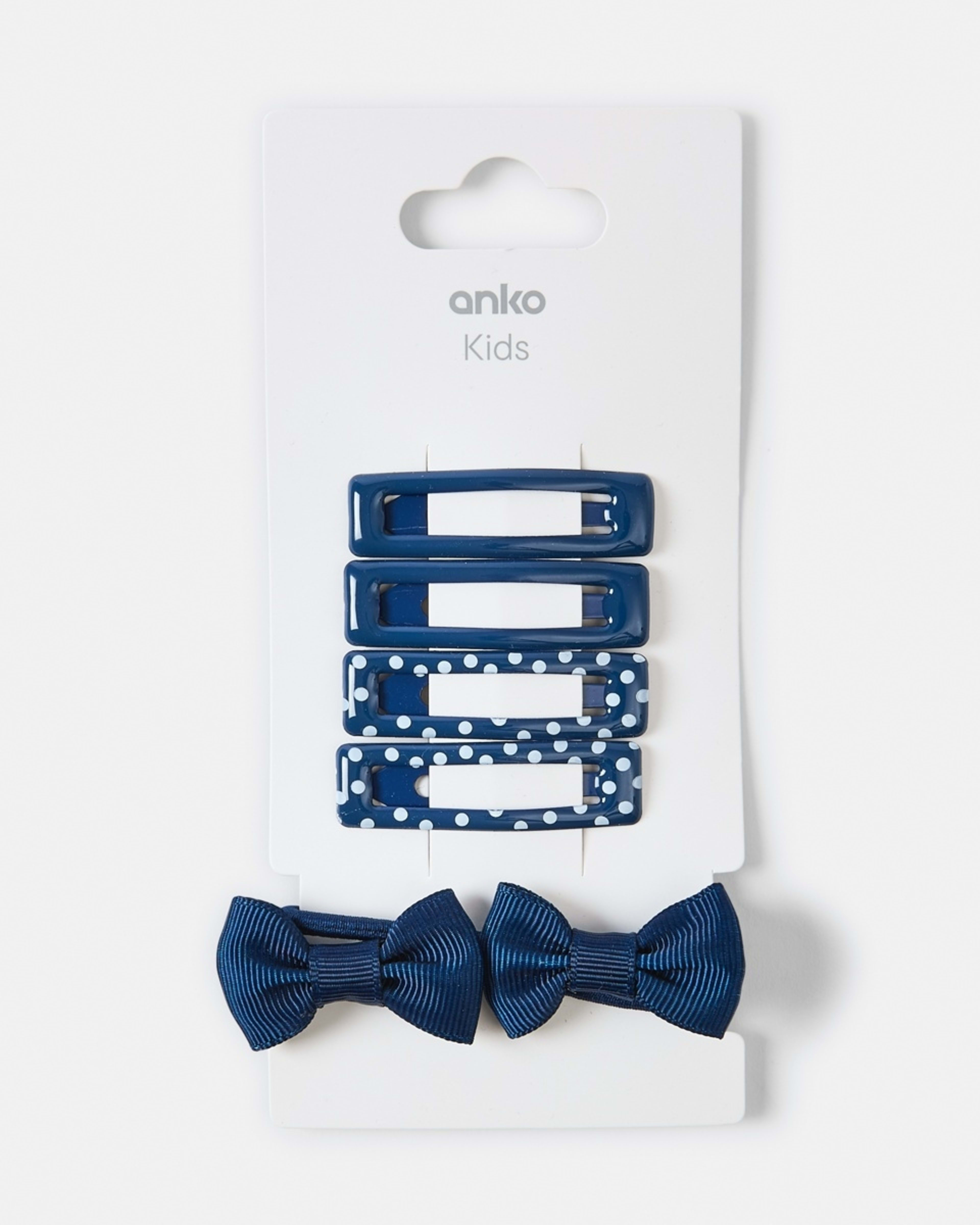 2 School Hair Clip and Mini Bow Hair Elastics Set Nvy Sphire, 2 of 2