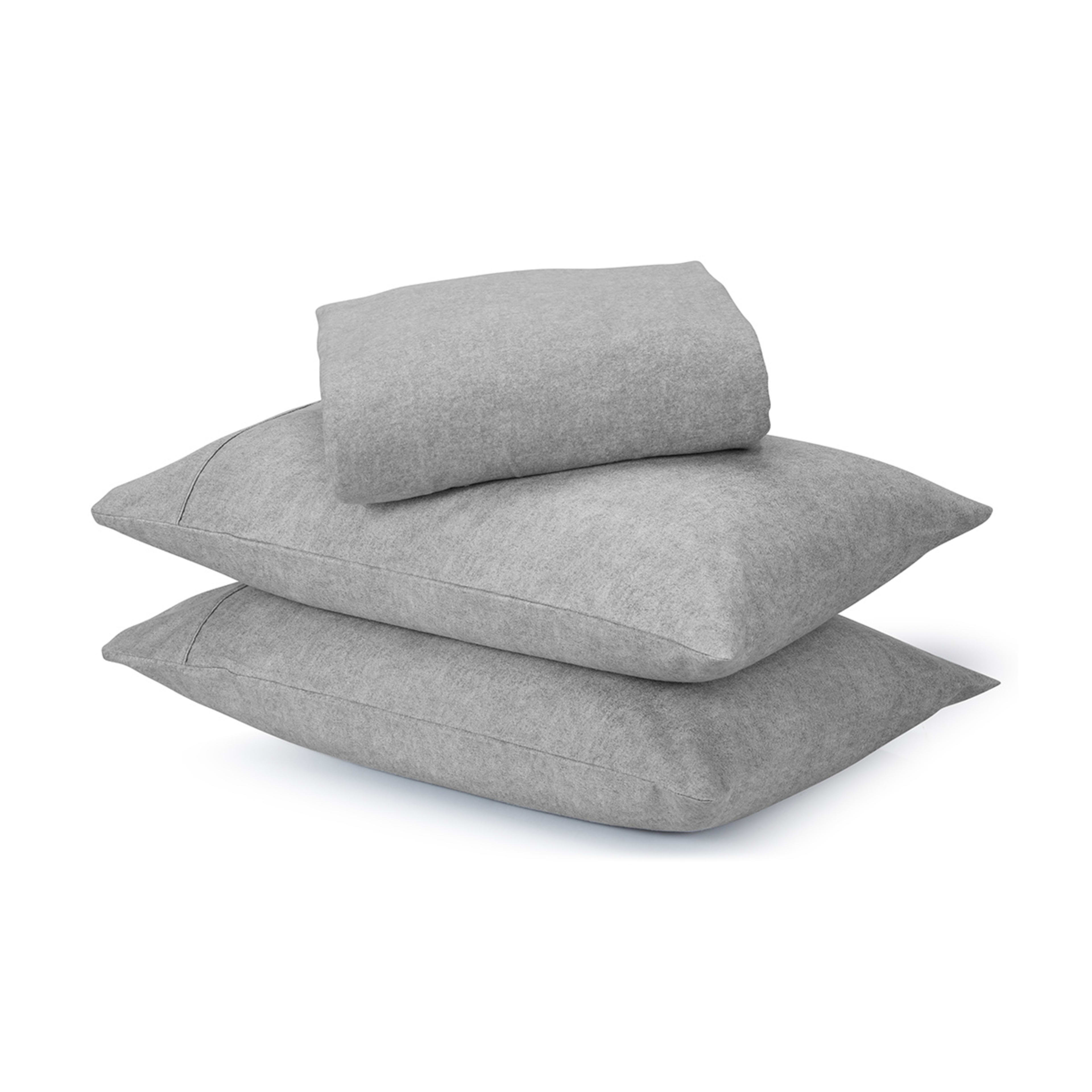 1 Marle Cotton Flannelette Sheet Set - Queen Bed, Light Grey, 1 of 7