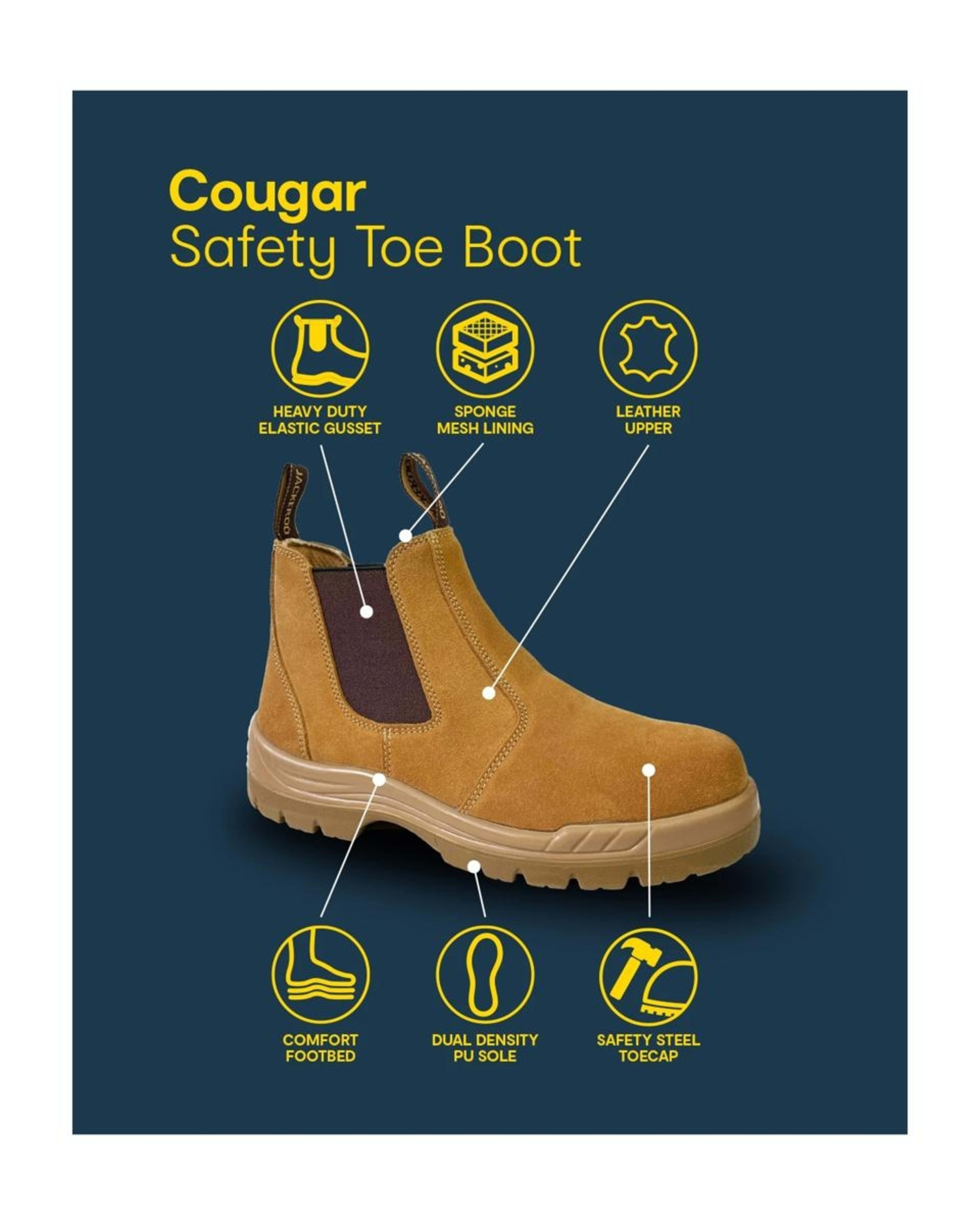 2 Slip On Work Boots WHEAT, 2 of 6