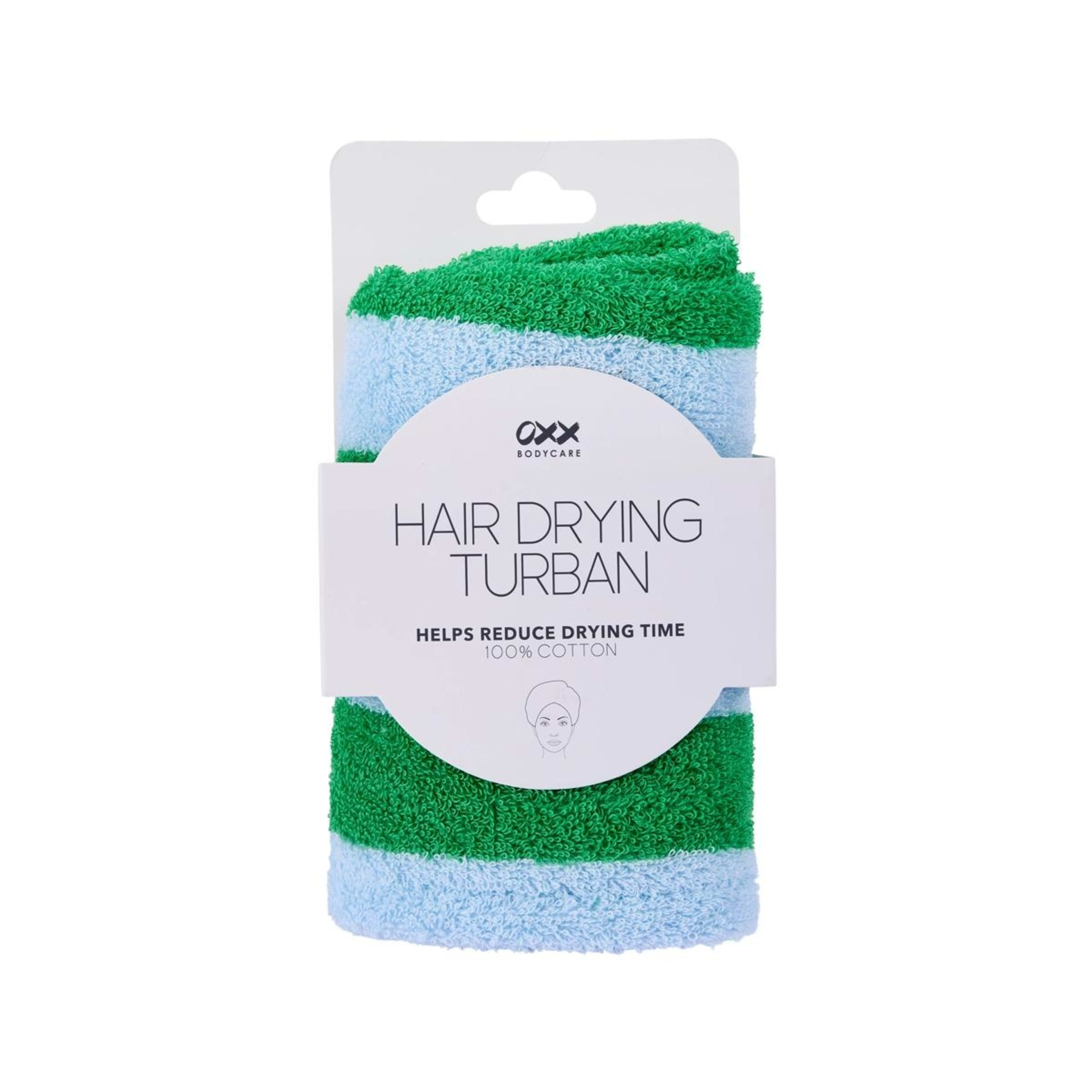 3 OXX Bodycare Hair Drying Turban - Blue Green, 3 of 3