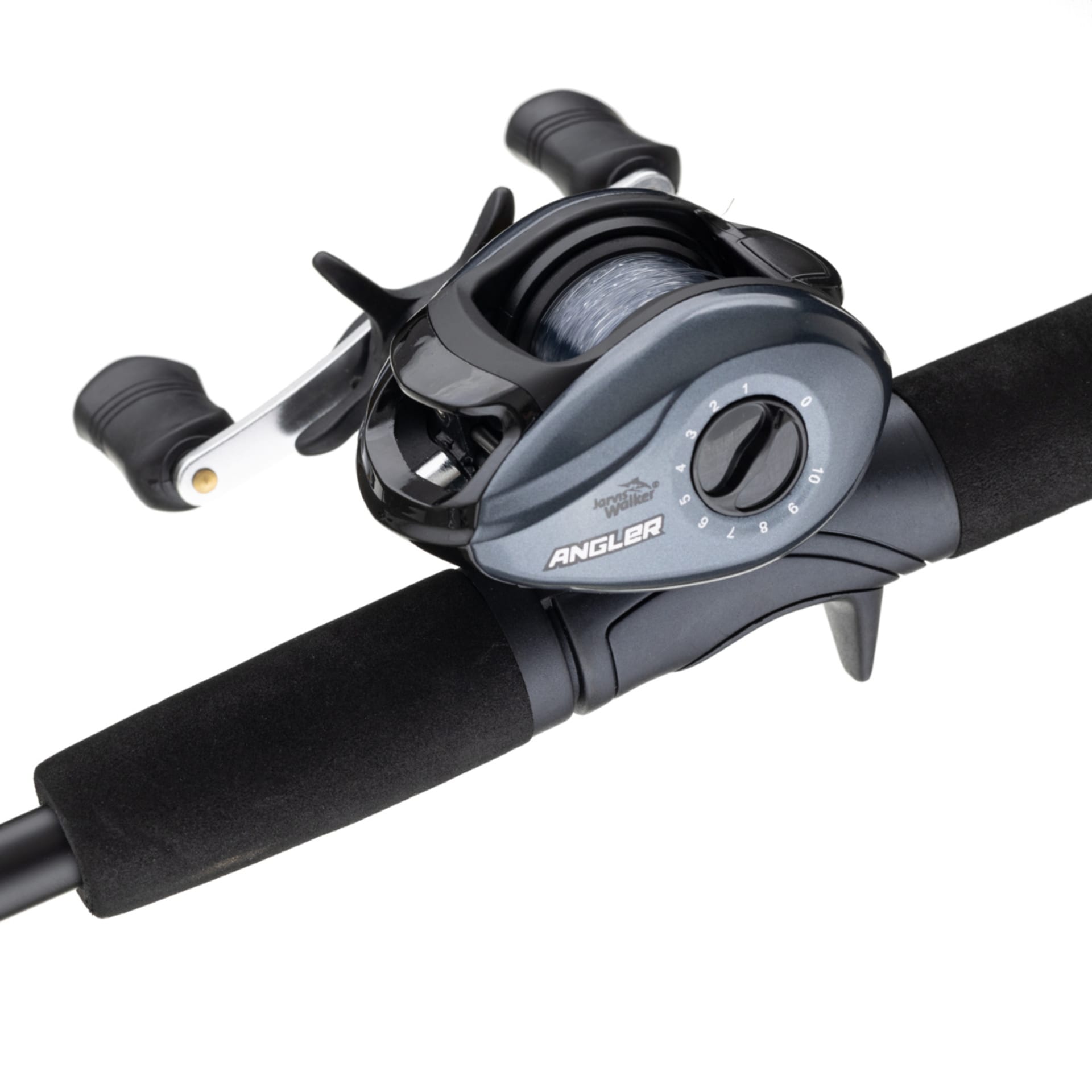 Jarvis Walker Angler Series 2 Baitcaster Combo 5.8ft., Black and Grey