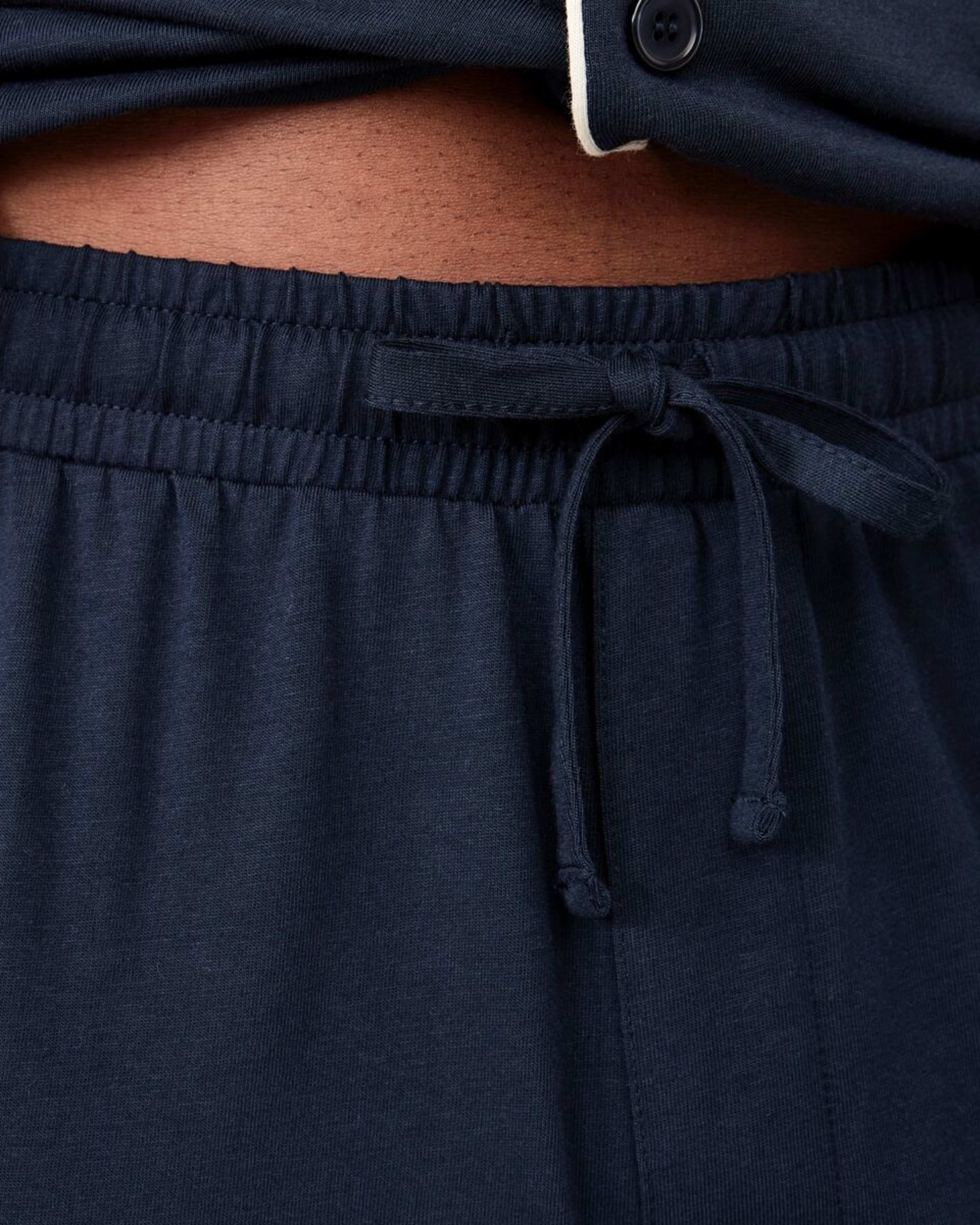 7 Long Sleeve Button Through Top Knit Pyjama Set Sky Cptn, 7 of 7