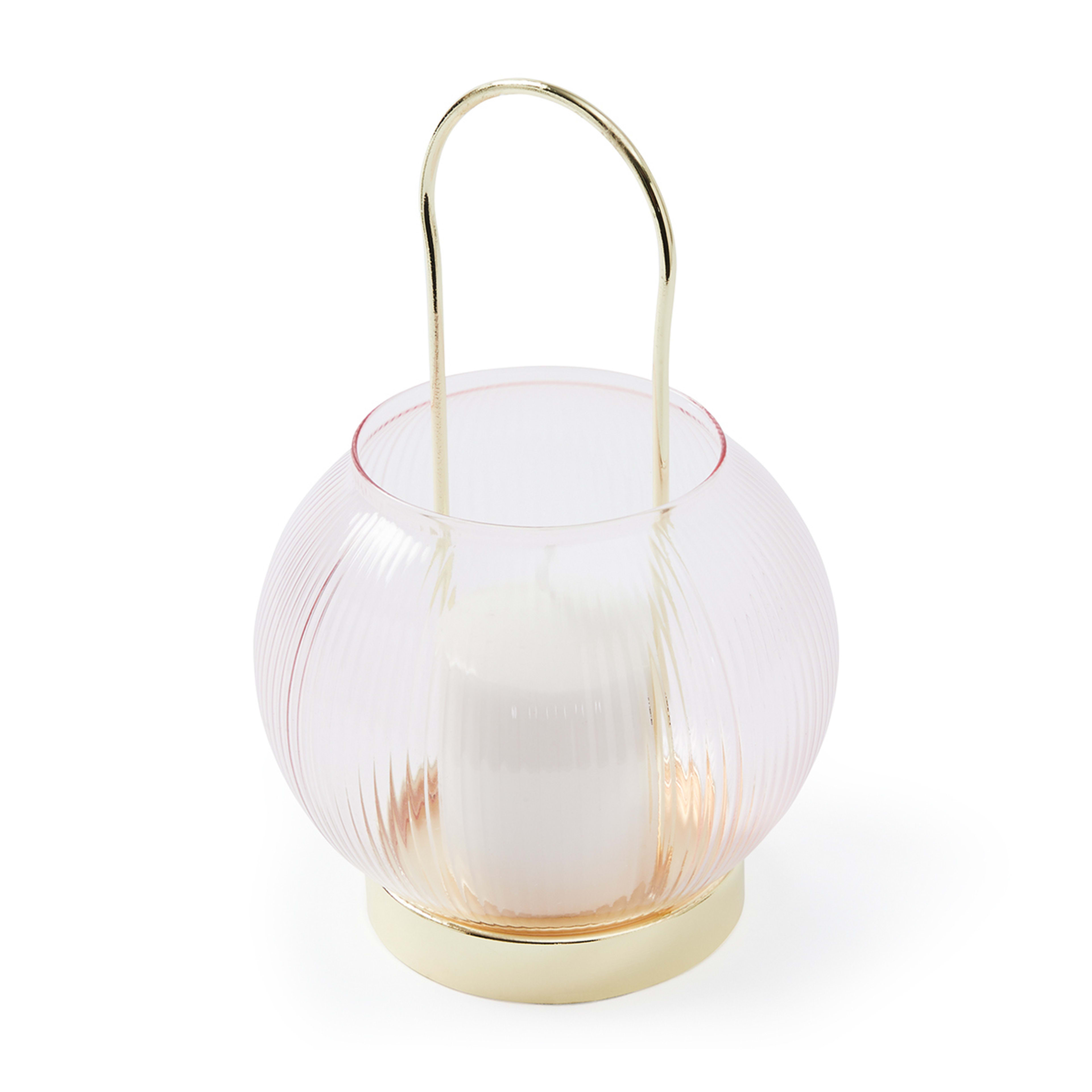 2 Tone Round Tealight Holder Pink and Gold Look Kmart